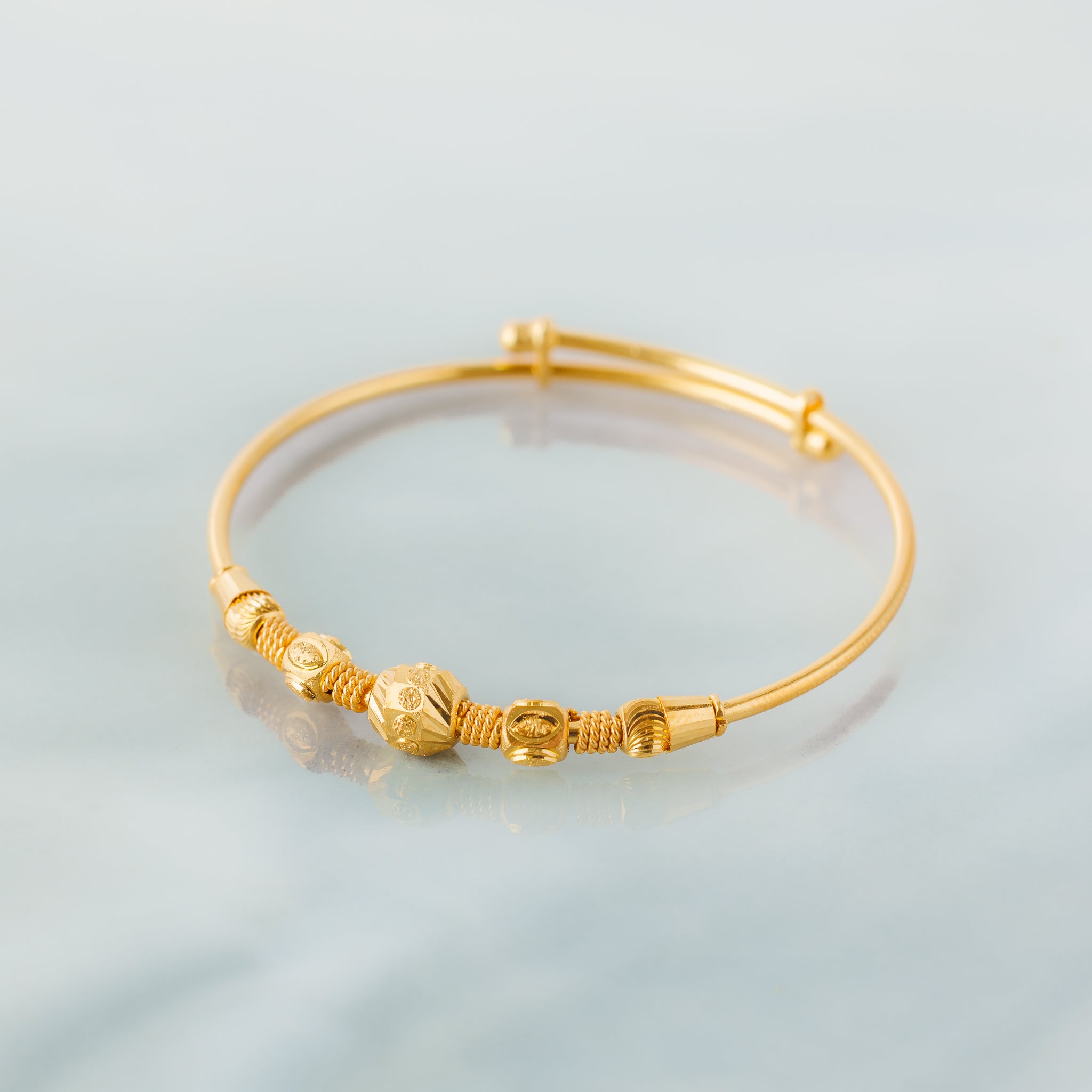 Flexible Child's Bangle (D53) - Silver 925 & Gold Plated