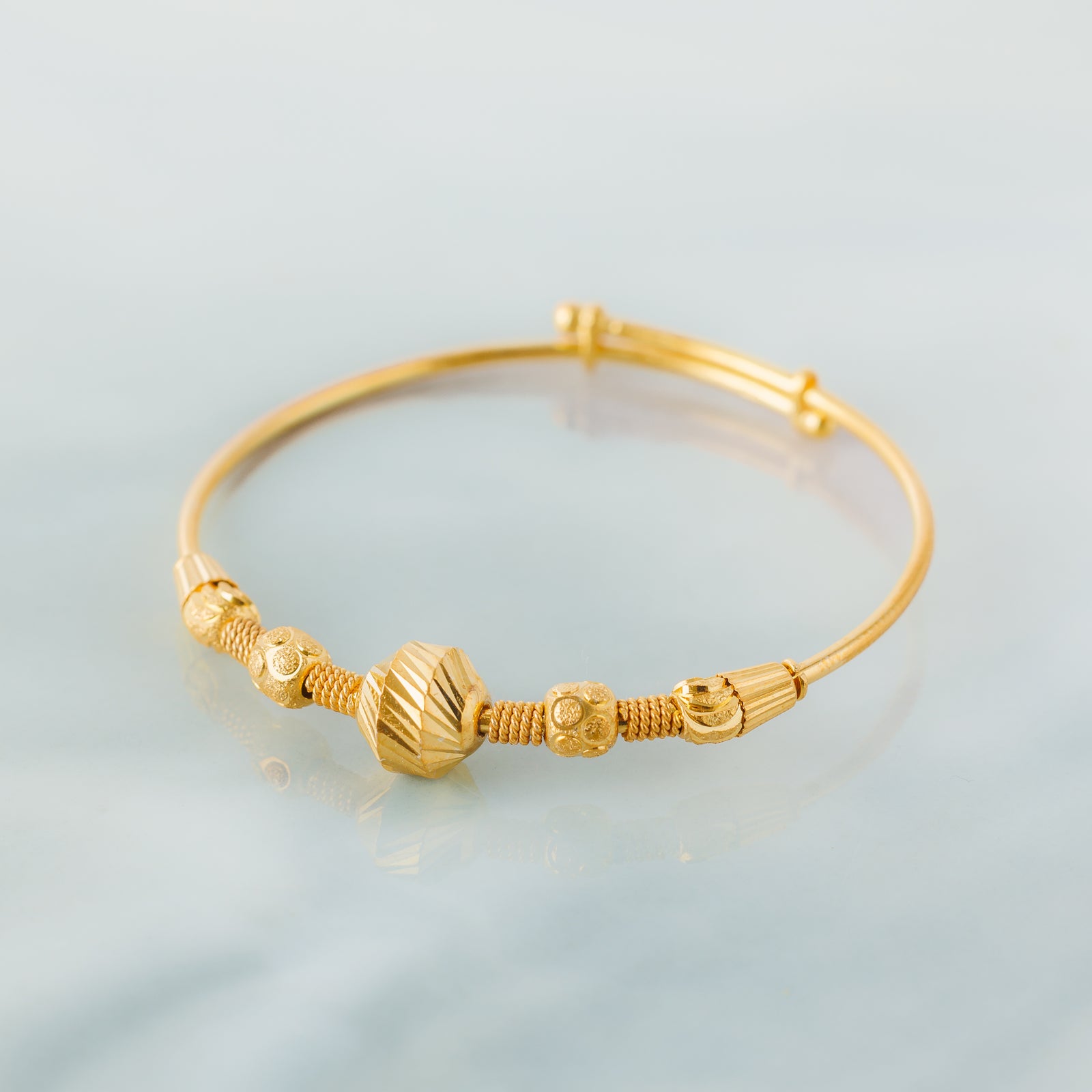 Flexible Child's Bangle (D57) - Silver 925 & Gold Plated