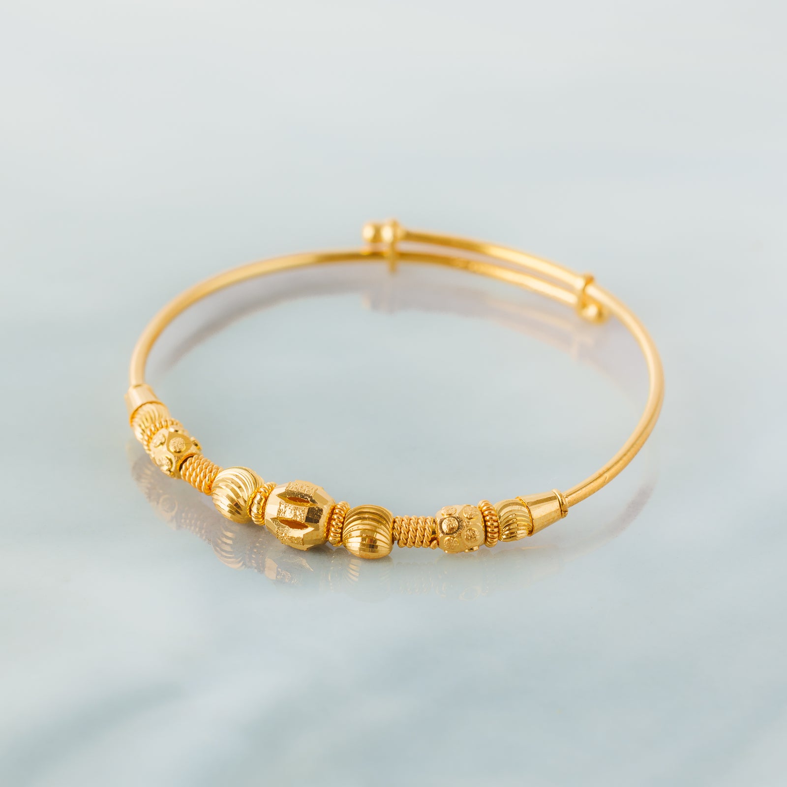 Flexible Child's Bangle (D54) - Silver 925 & Gold Plated