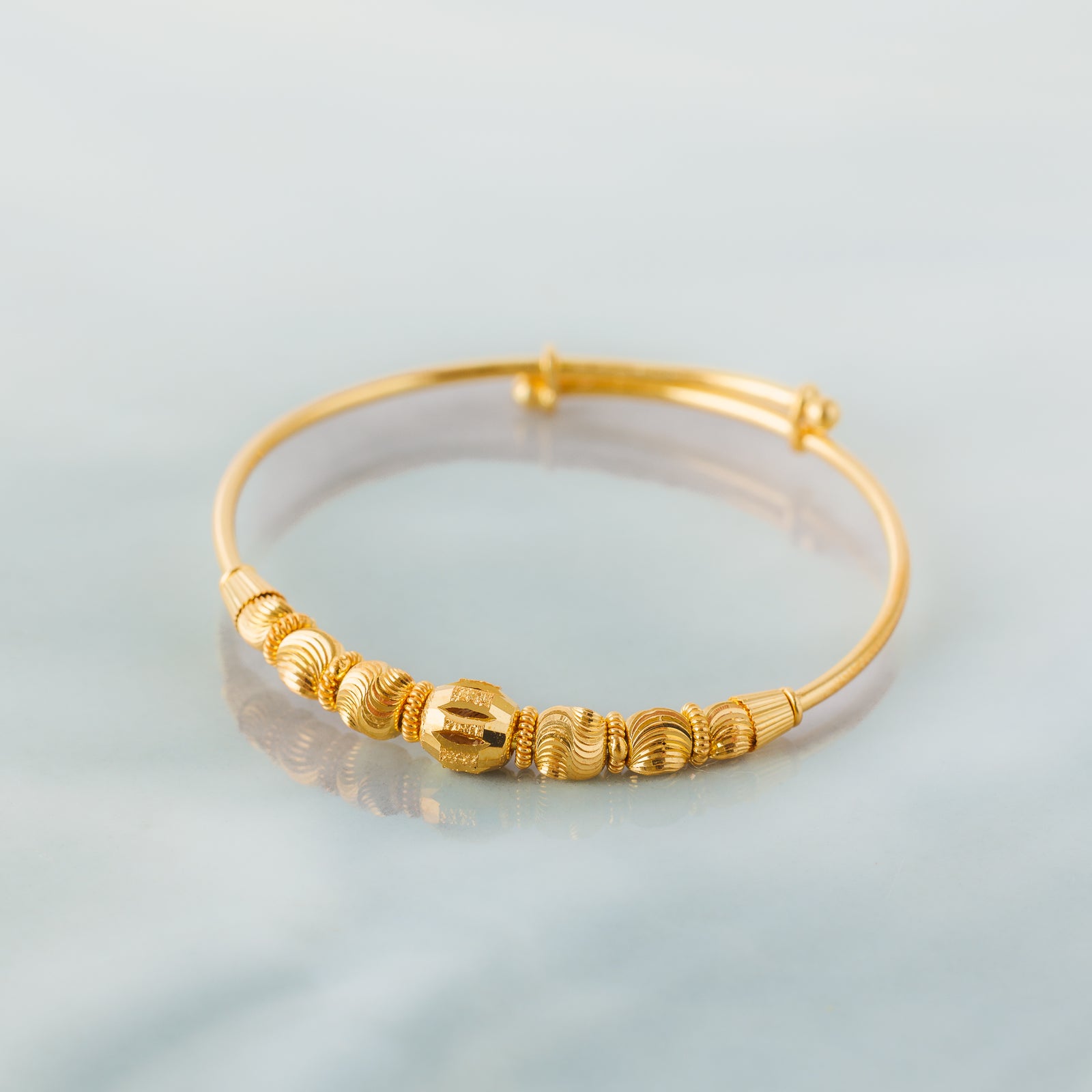 Flexible Child's Bangle (D52) - Silver 925 & Gold Plated