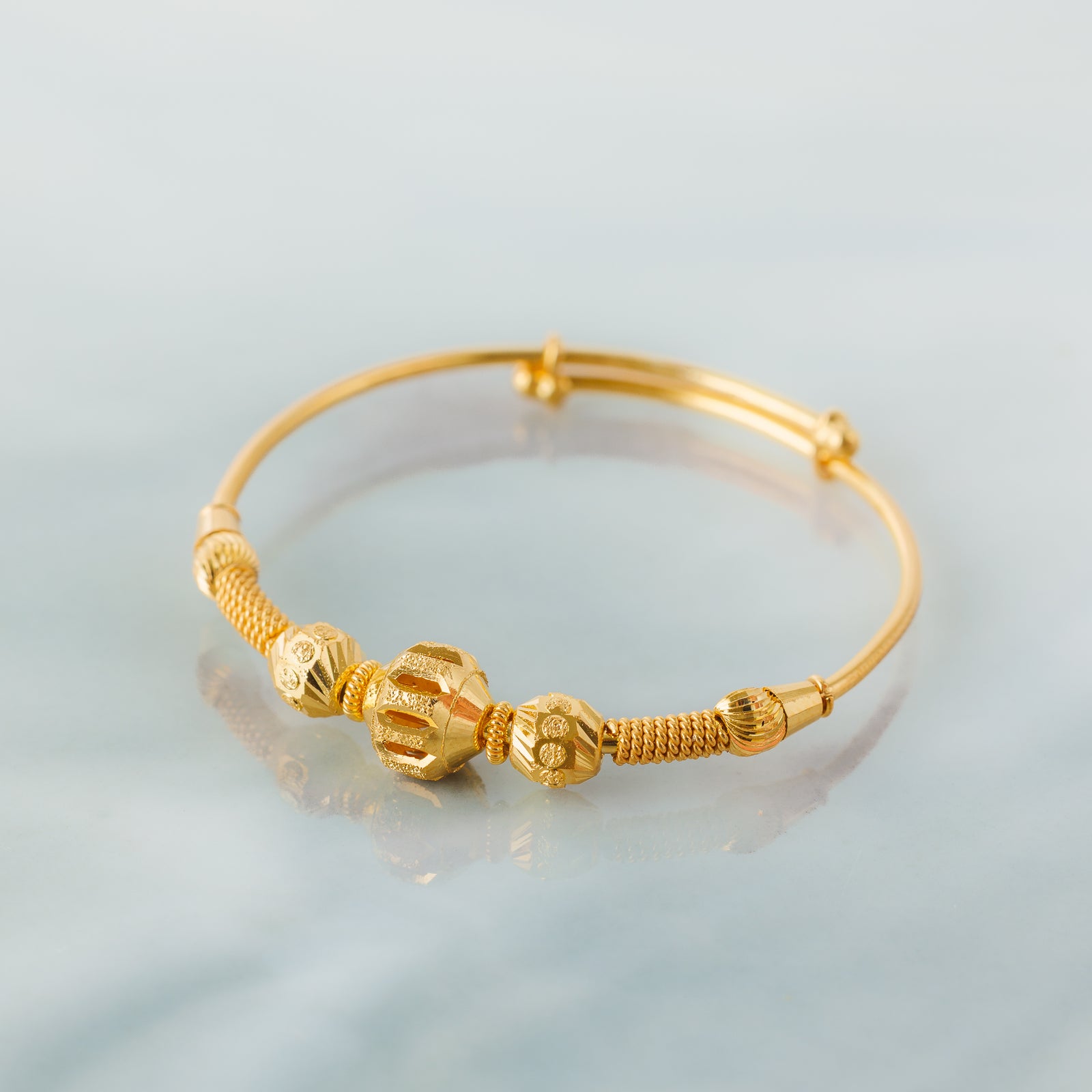 Flexible Child's Bangle (D51) - Silver 925 & Gold Plated