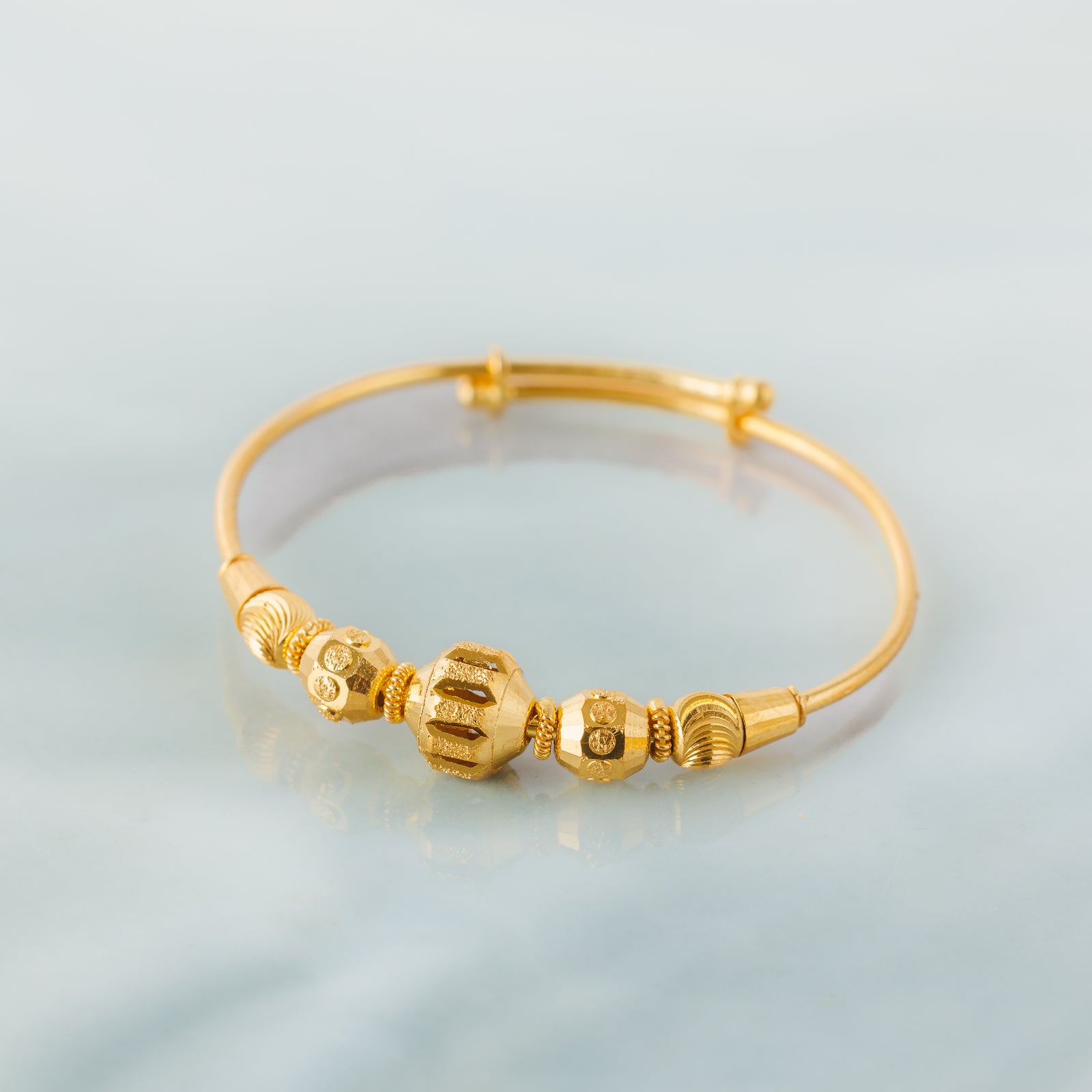 Flexible Child's Bangle (D55) - Silver 925 & Gold Plated