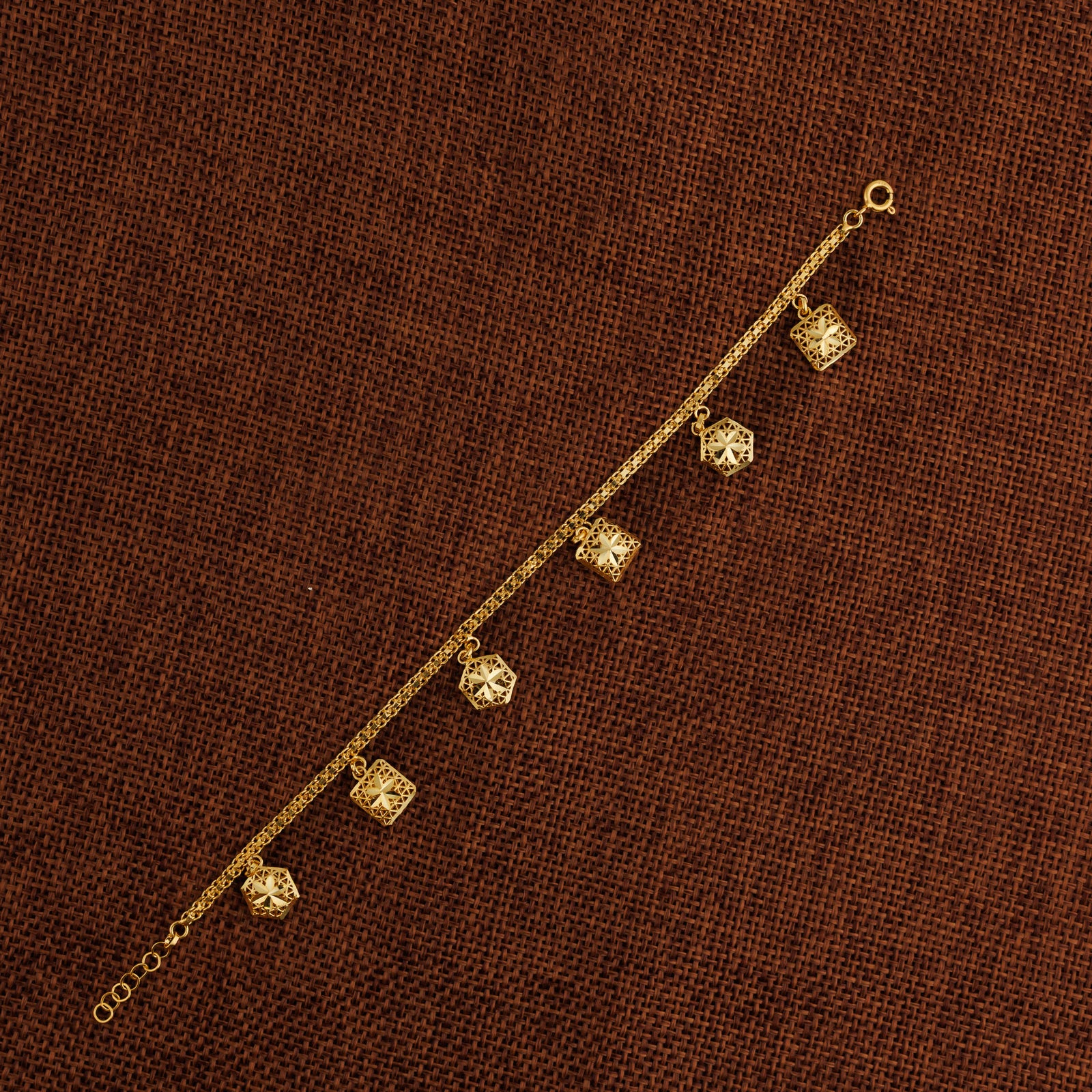 Square Bracelet (D5) - Silver 925 & Gold Plated