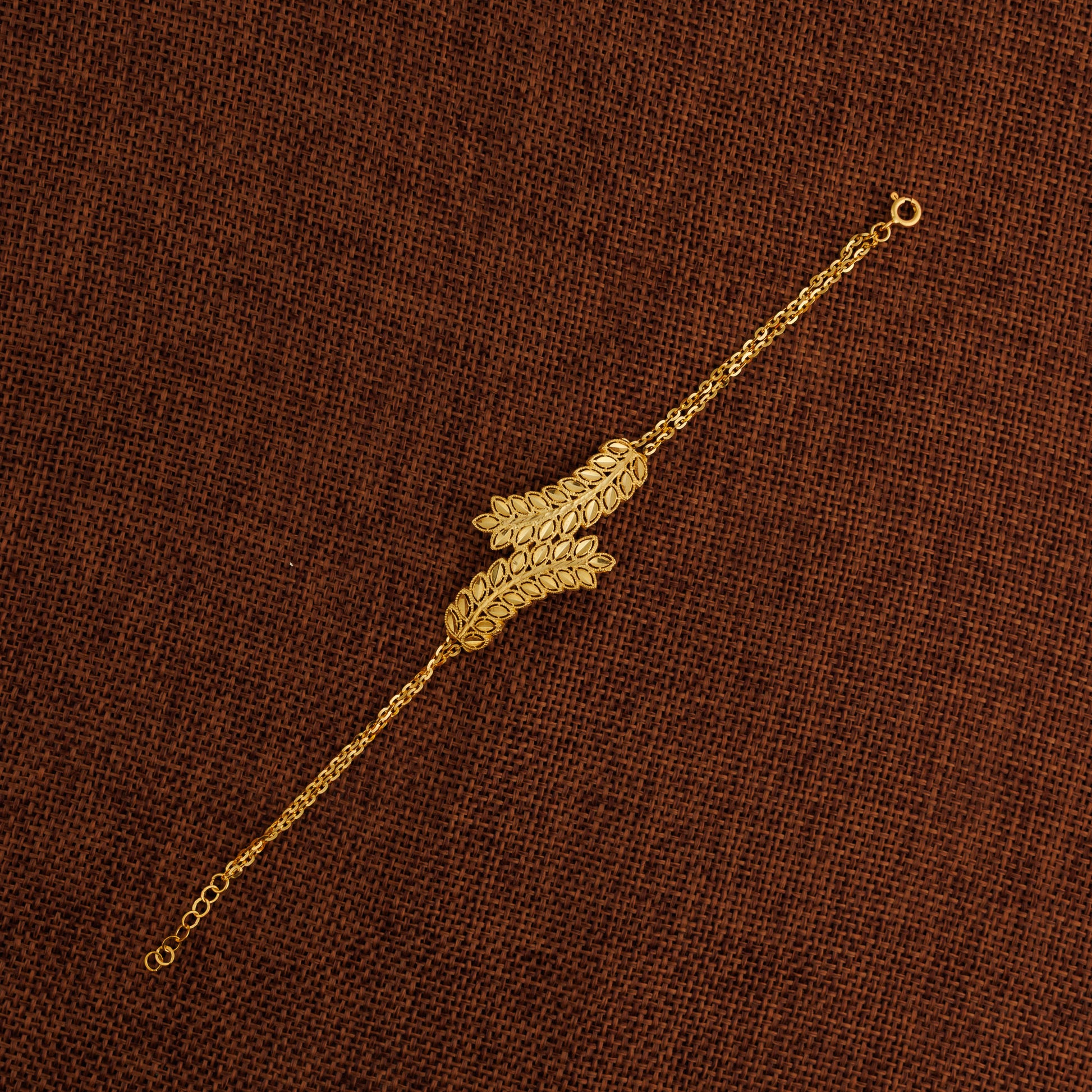 Gold Plated Sterling Silver 925 leaf bracelet, image 1 of 2