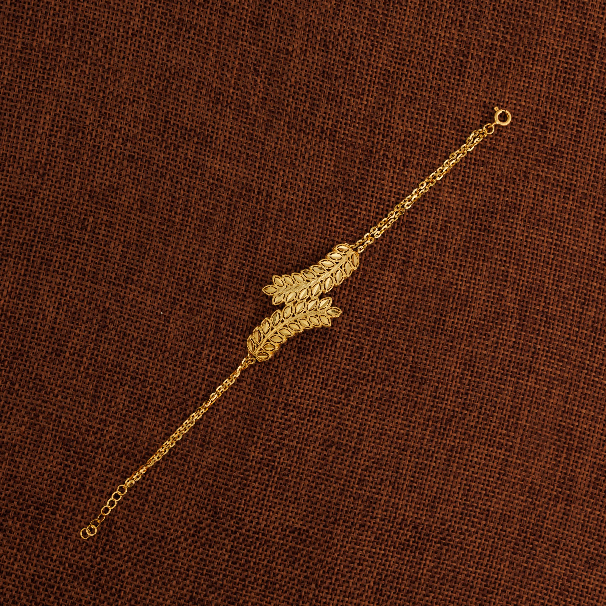 RP Half Curve Bracelet (Leaf D2) - Silver 925 & Gold Plated