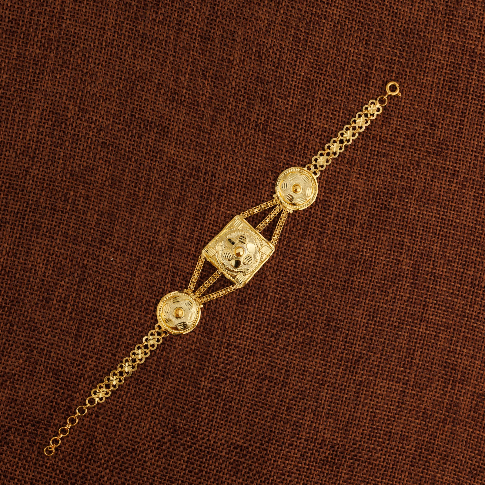 Traditional Stamp Bracelet (D11) - Silver 925 & Gold Plated