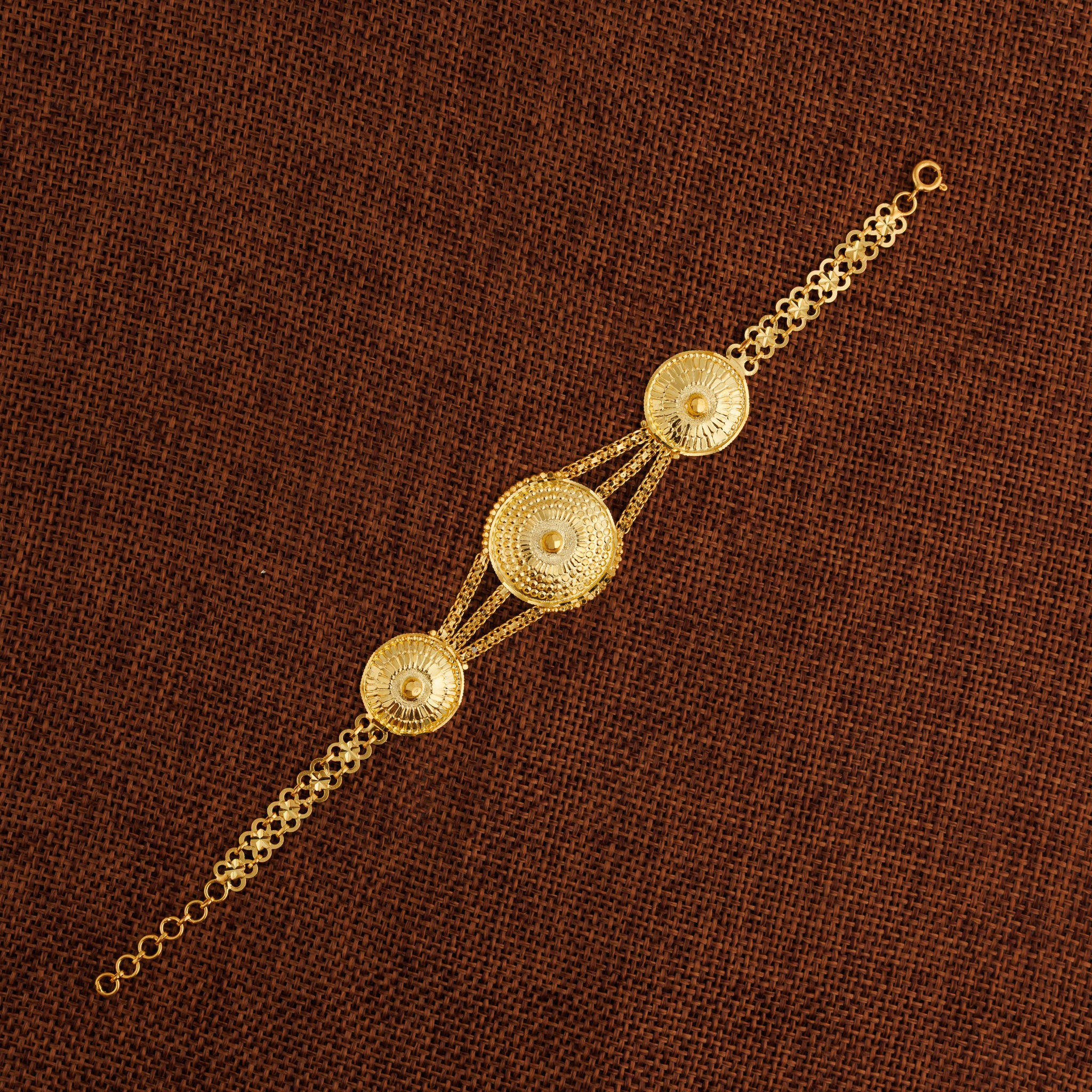 Traditional Stamp Bracelet (D8) - Silver 925 & Gold Plated