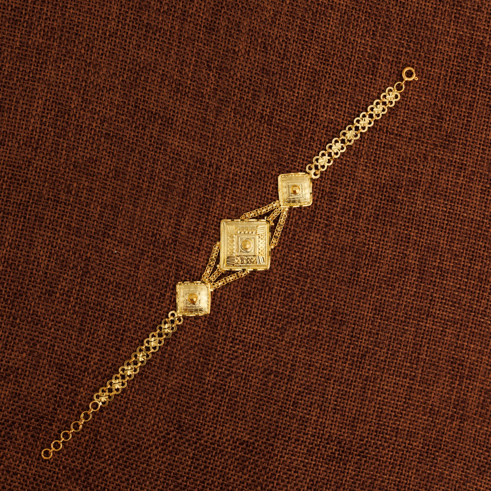 Traditional Stamp Bracelet (D12) - Silver 925 & Gold Plated