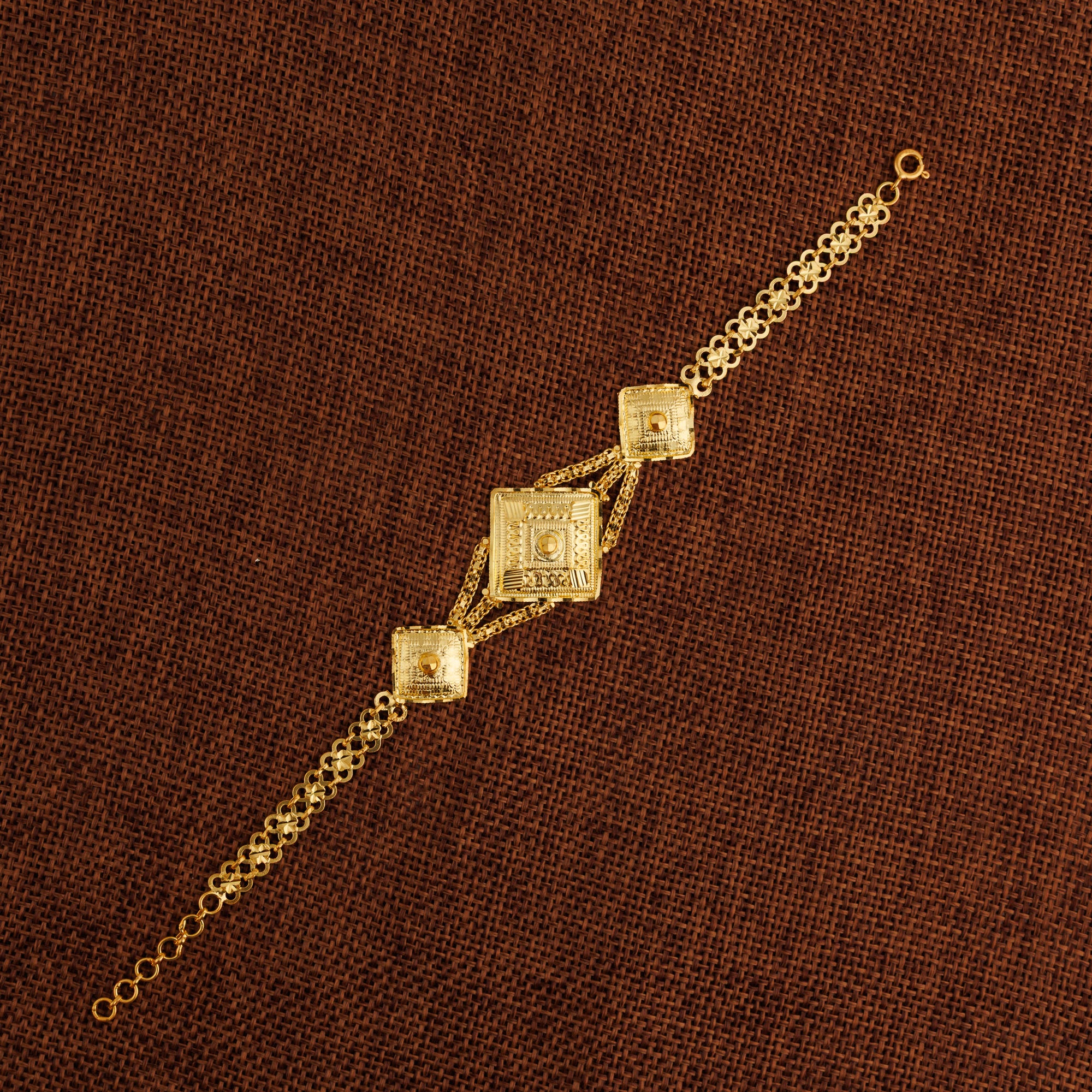 Traditional Stamp Bracelet (D12) - Silver 925 & Gold Plated