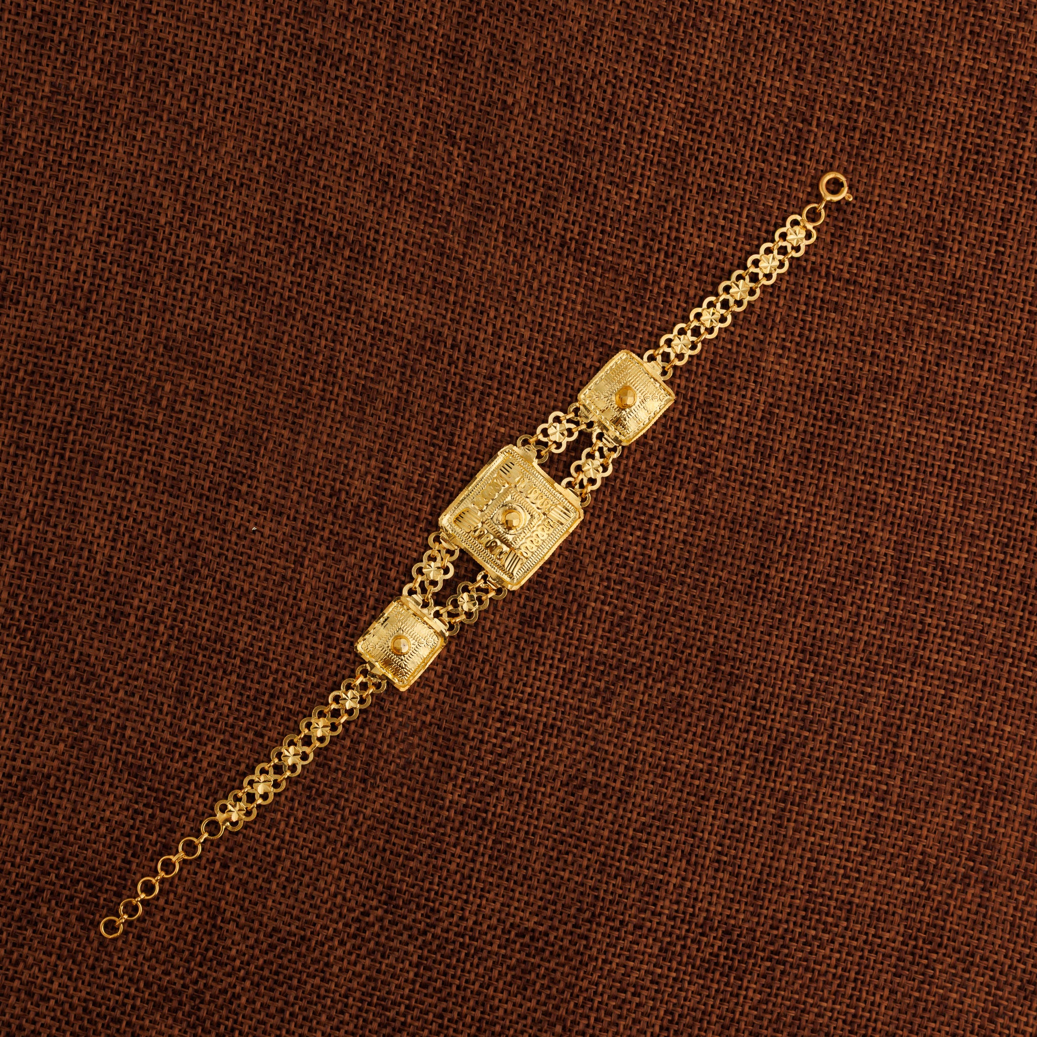 Traditional Stamp Bracelet (D4) - Silver 925 & Gold Plated