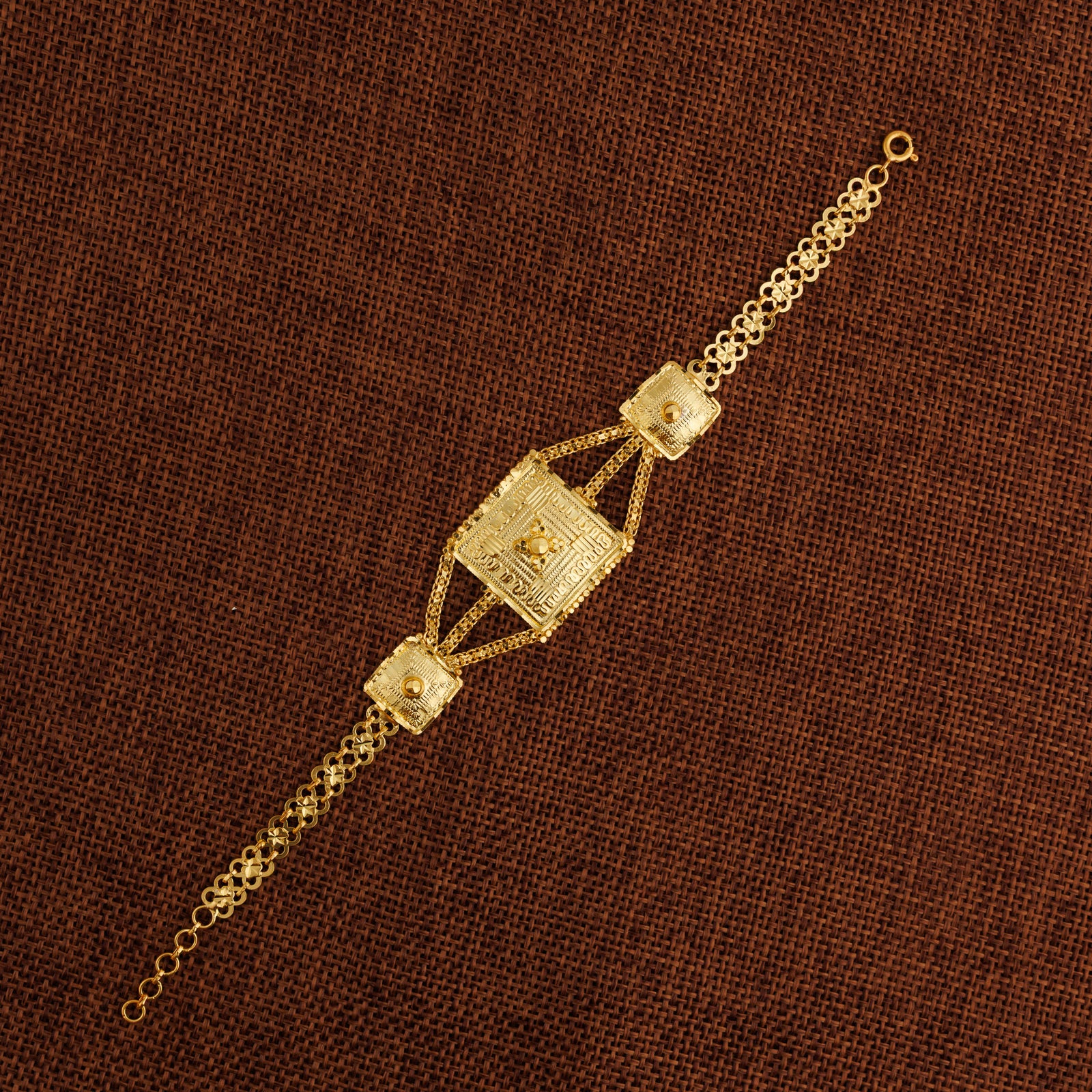 Traditional Stamp Bracelet (D7) - Silver 925 & Gold Plated