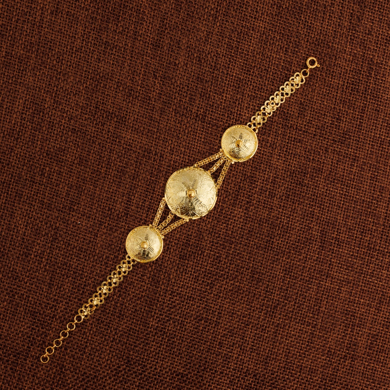 Traditional Stamp Bracelet (D9) - Silver 925 & Gold Plated