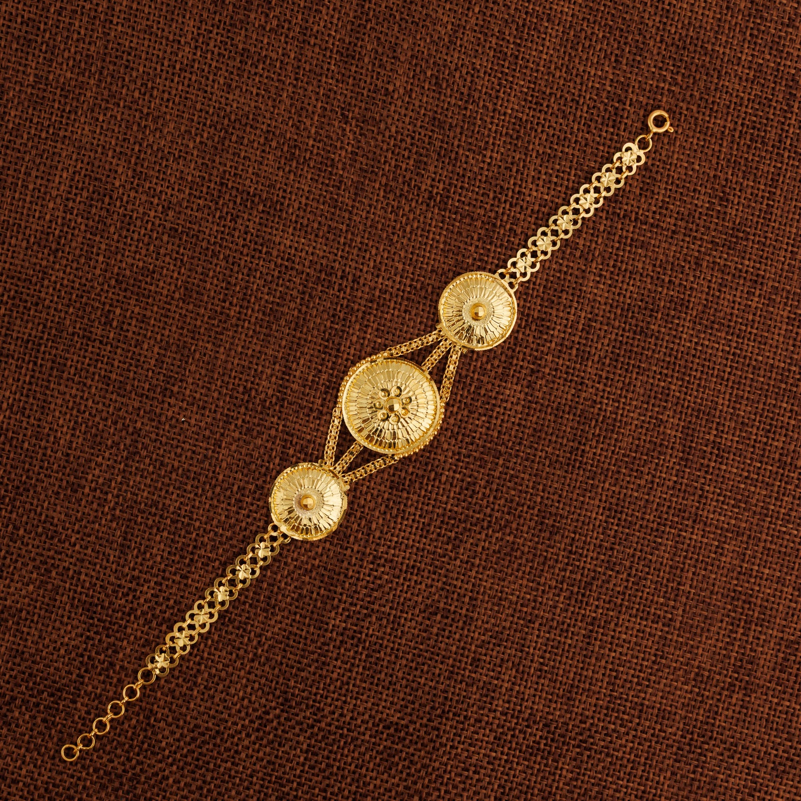 Traditional Stamp Bracelet (D5) - Silver 925 & Gold Plated