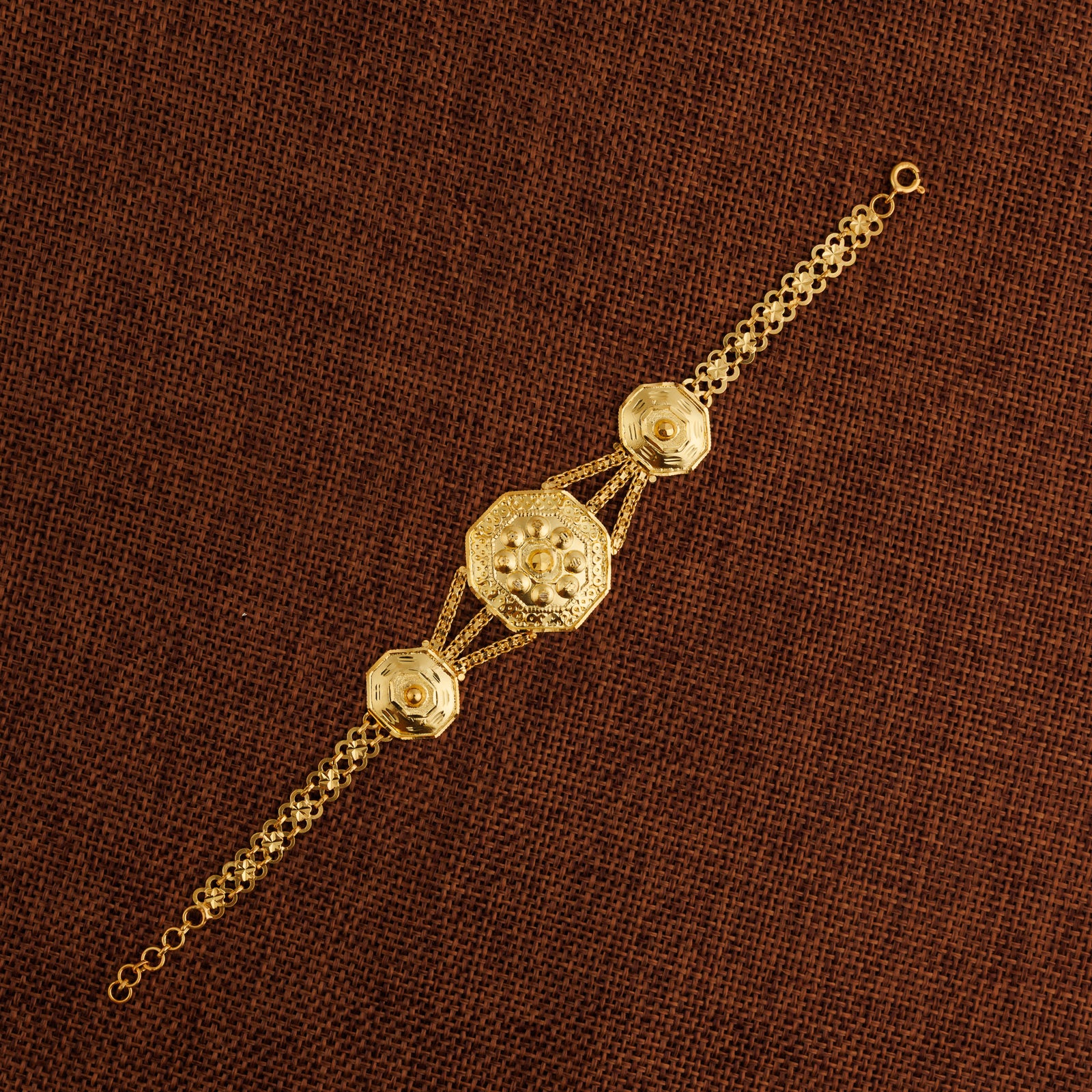 Traditional Stamp Bracelet (D2) - Silver 925 & Gold Plated