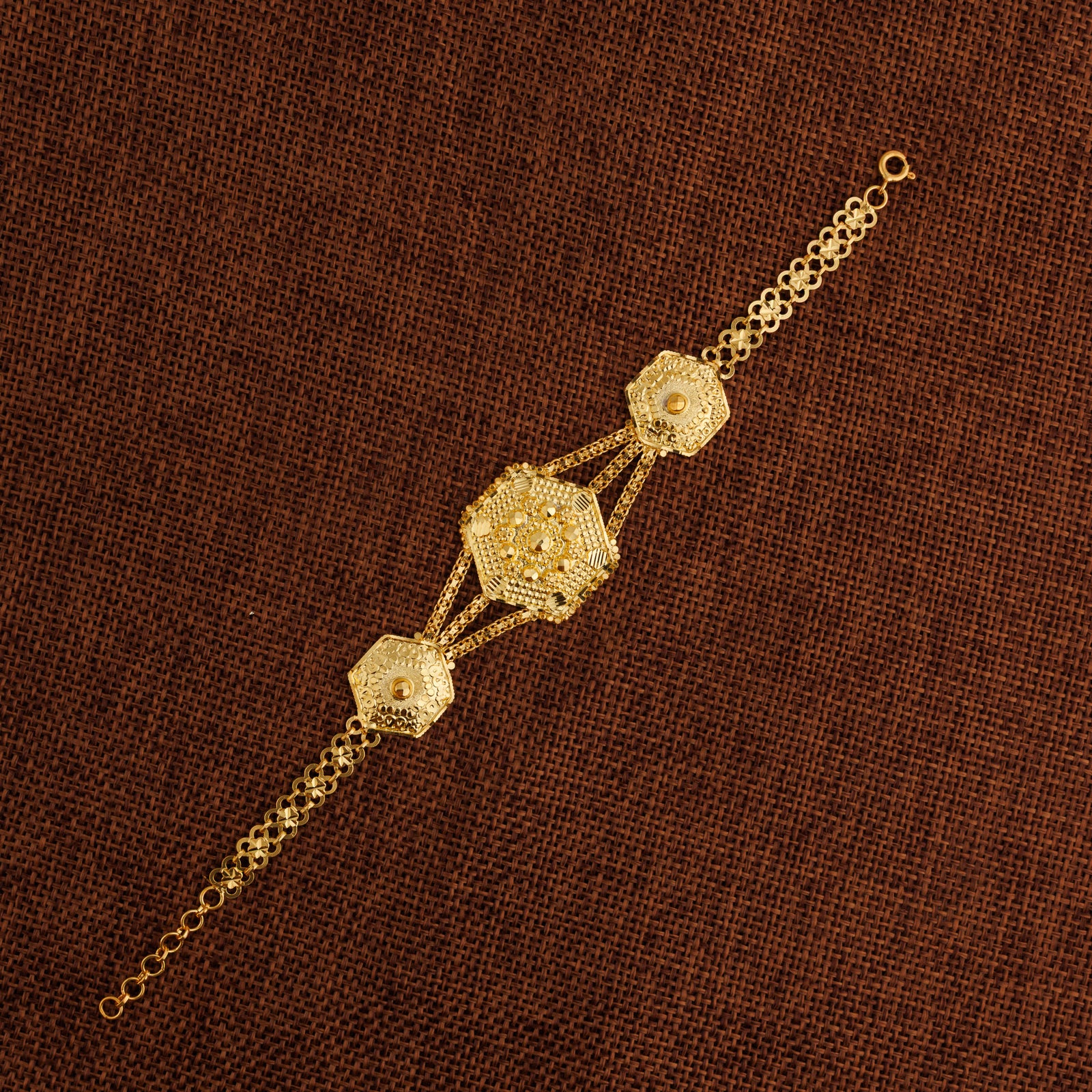 Traditional Stamp Bracelet (D13) - Silver 925 & Gold Plated