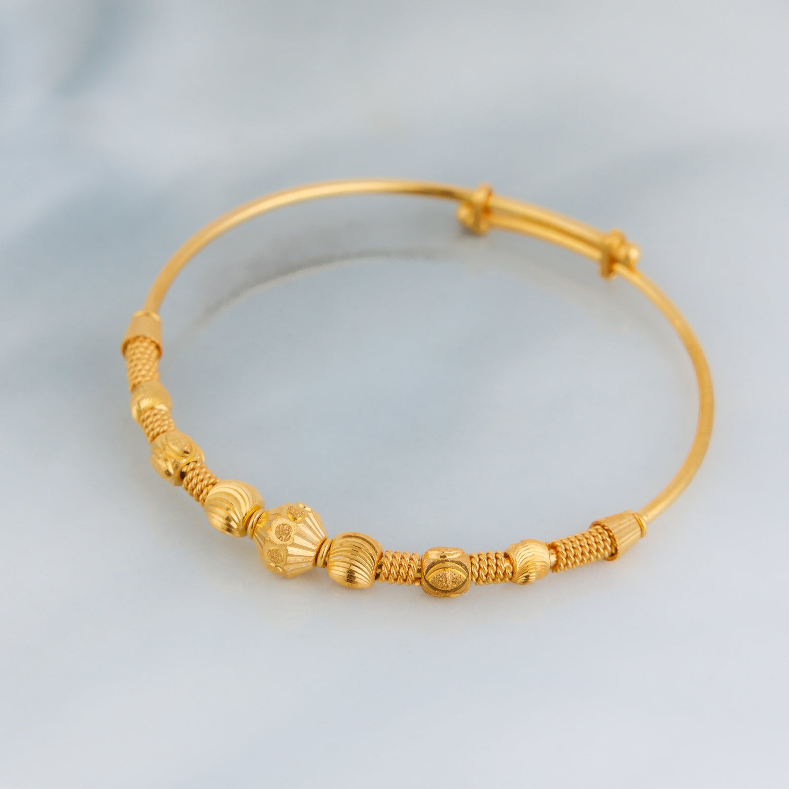 Beads Flex Kids Bangle (D41) - Silver 925 & Gold Plated