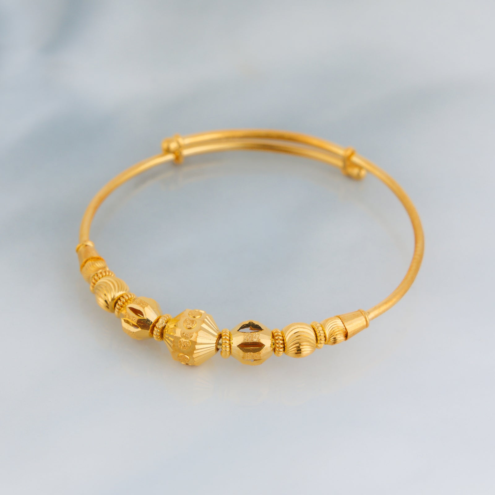 Beads Flex Kids Bangle (D37) - Silver 925 & Gold Plated