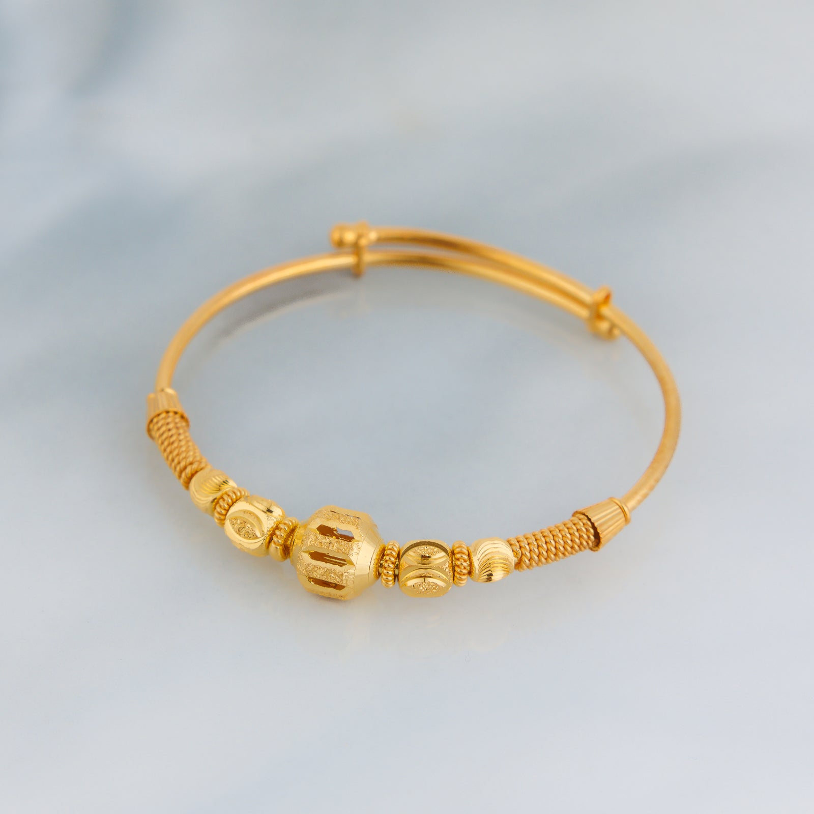 Beads Flex Kids Bangle (D40) - Silver 925 & Gold Plated