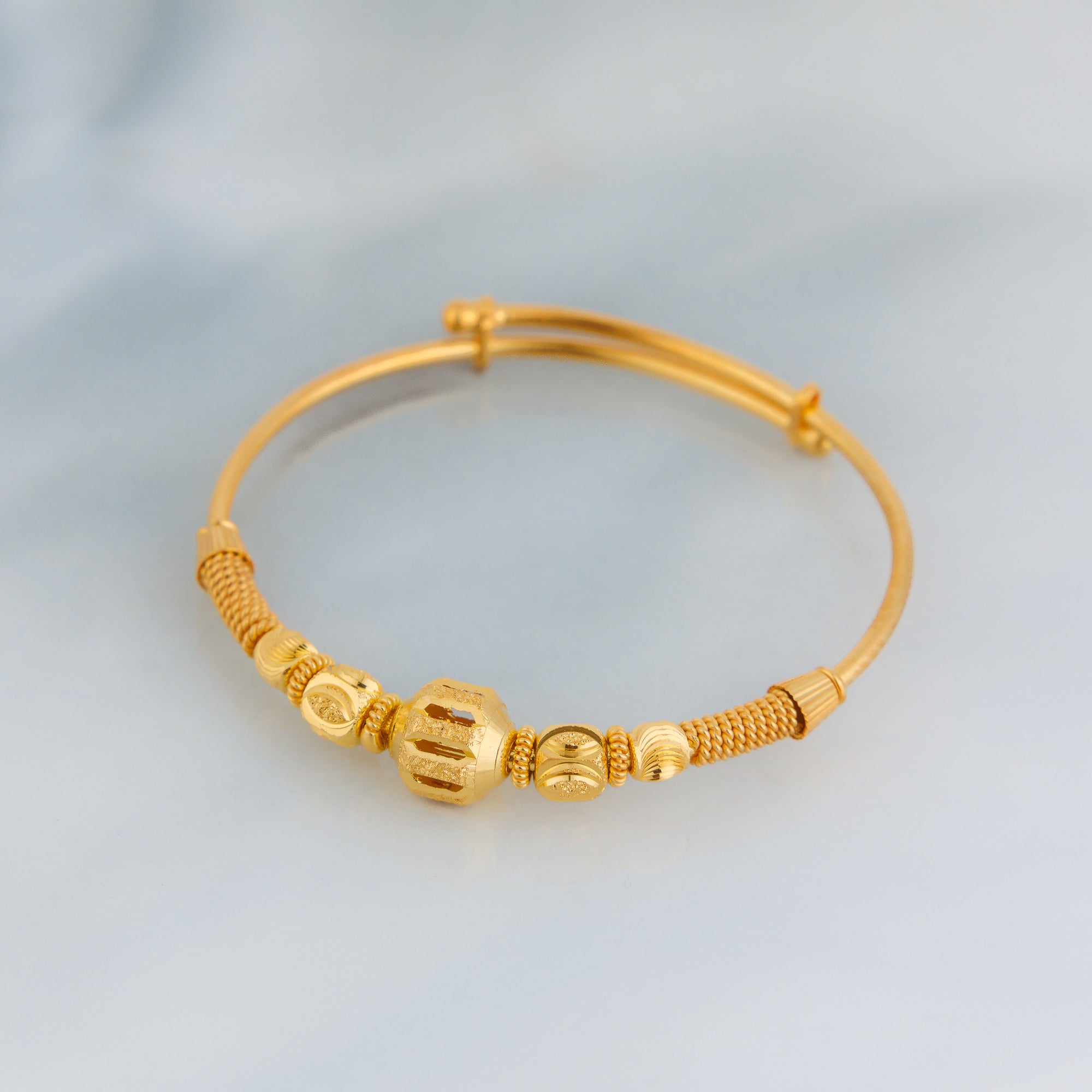 Beads Flex Kids Bangle (D40) - Silver 925 & Gold Plated