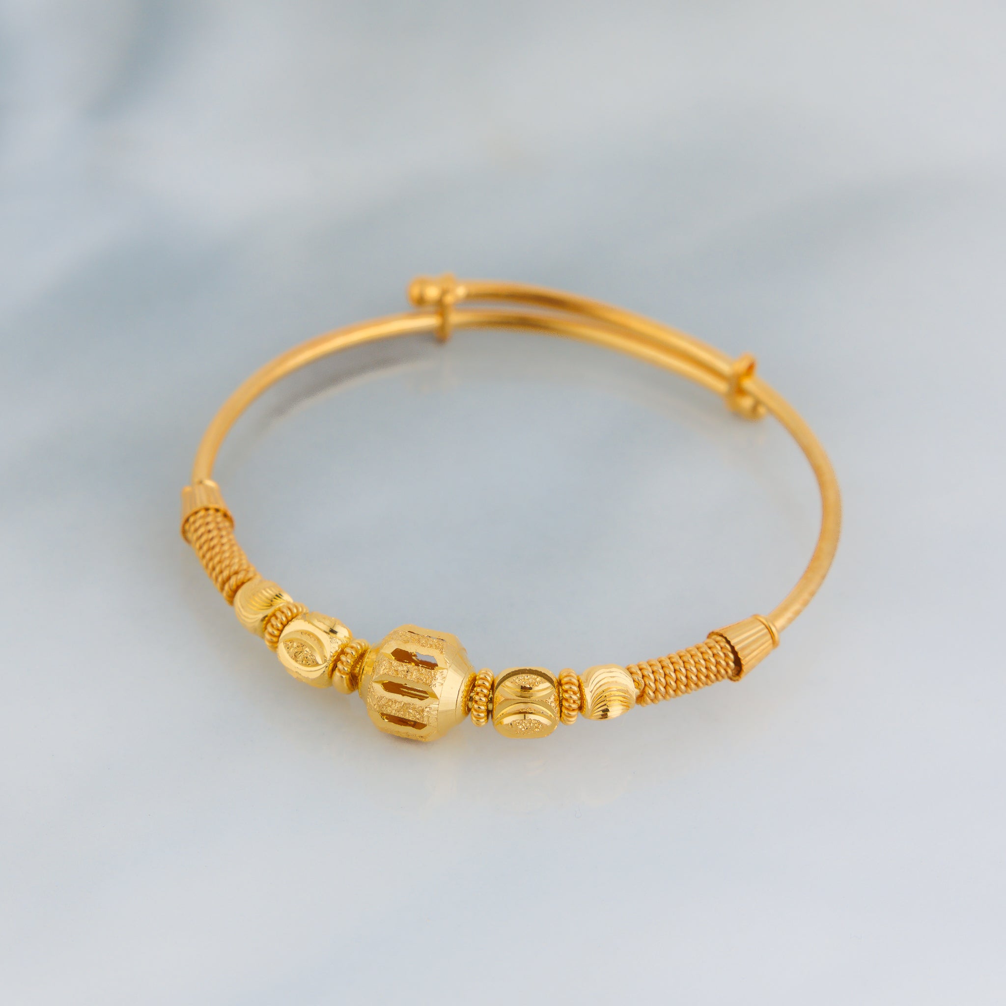 Beads Flex Kids Bangle (D40) - Silver 925 & Gold Plated