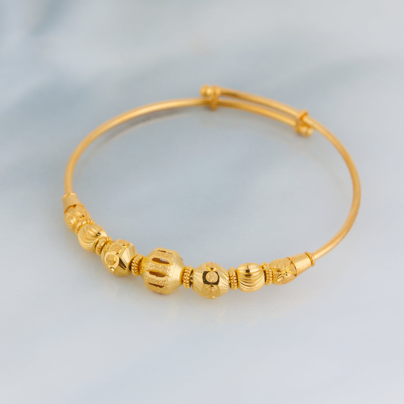 Beads Flex Kids Bangle (D43) - Silver 925 & Gold Plated