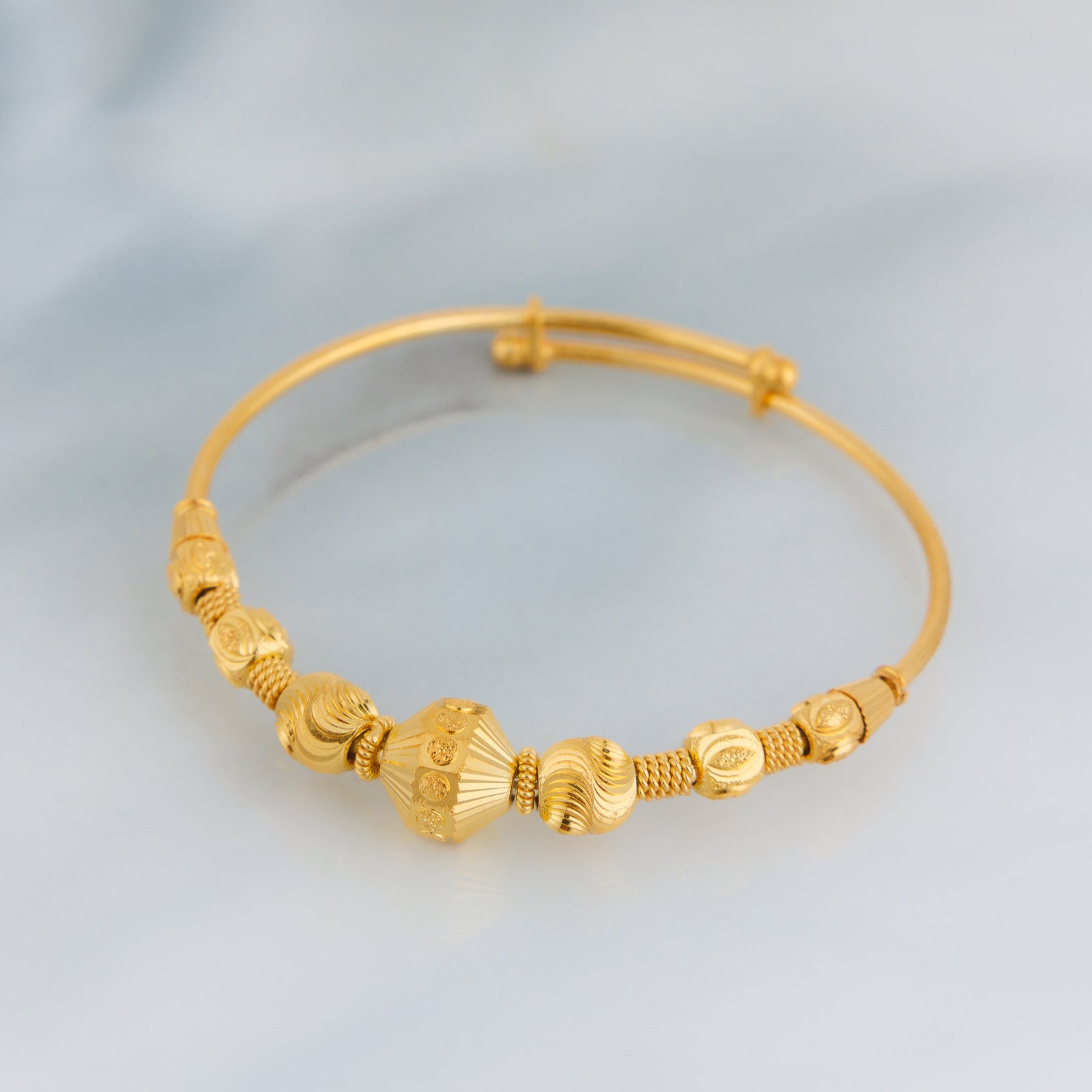Beads Flex Kids Bangle (D38) - Silver 925 & Gold Plated