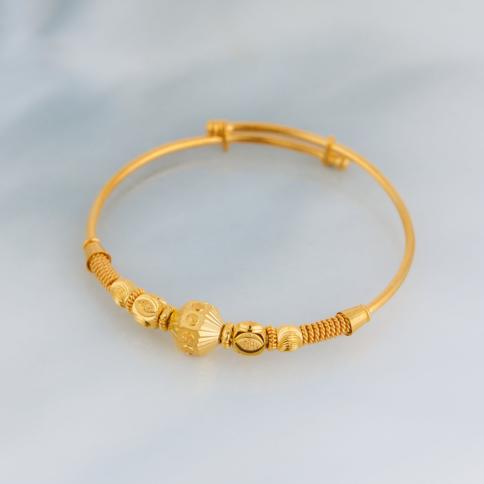 Beads Flex Kids Bangle (D44) - Silver 925 & Gold Plated
