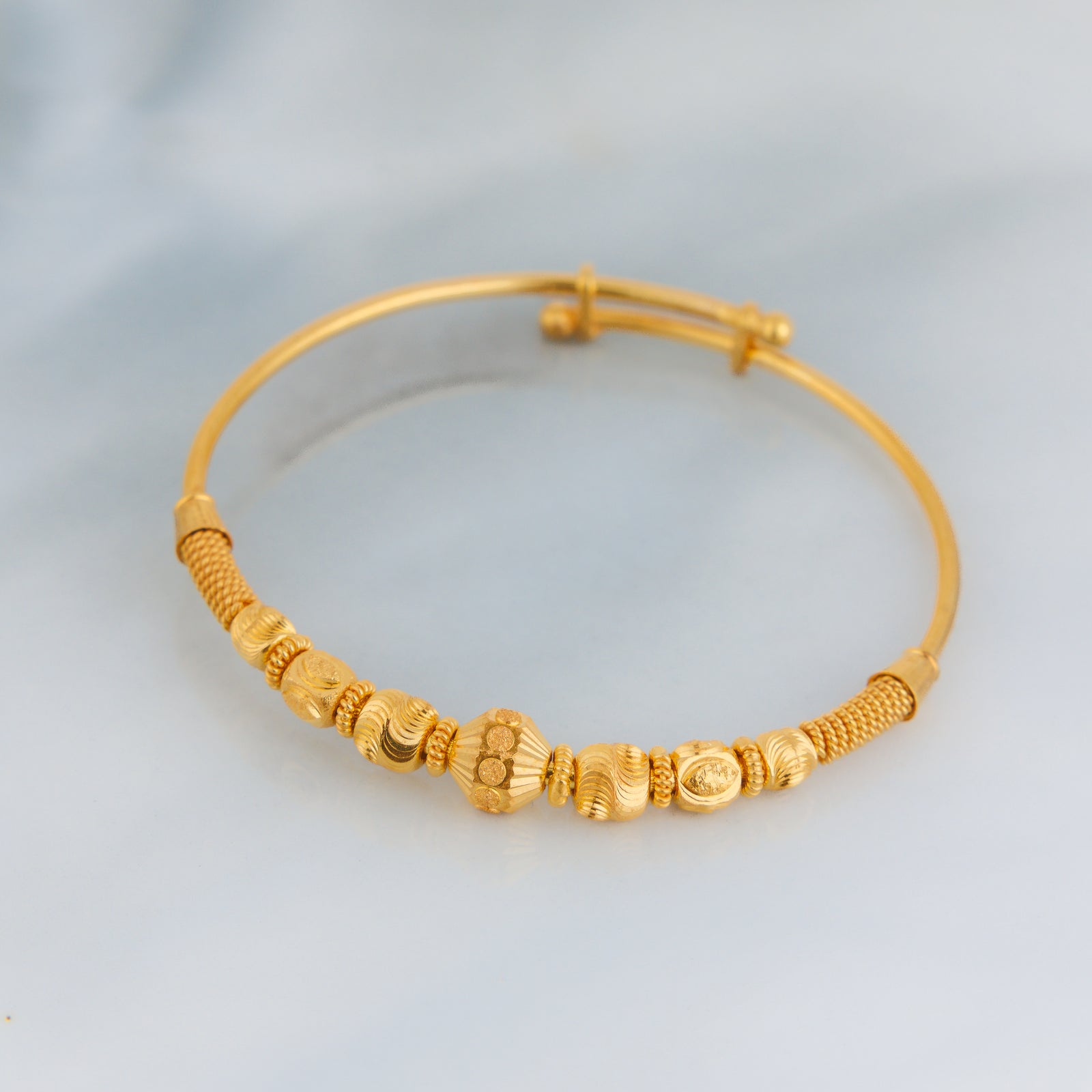 Beads Flex Kids Bangle (D35) - Silver 925 & Gold Plated