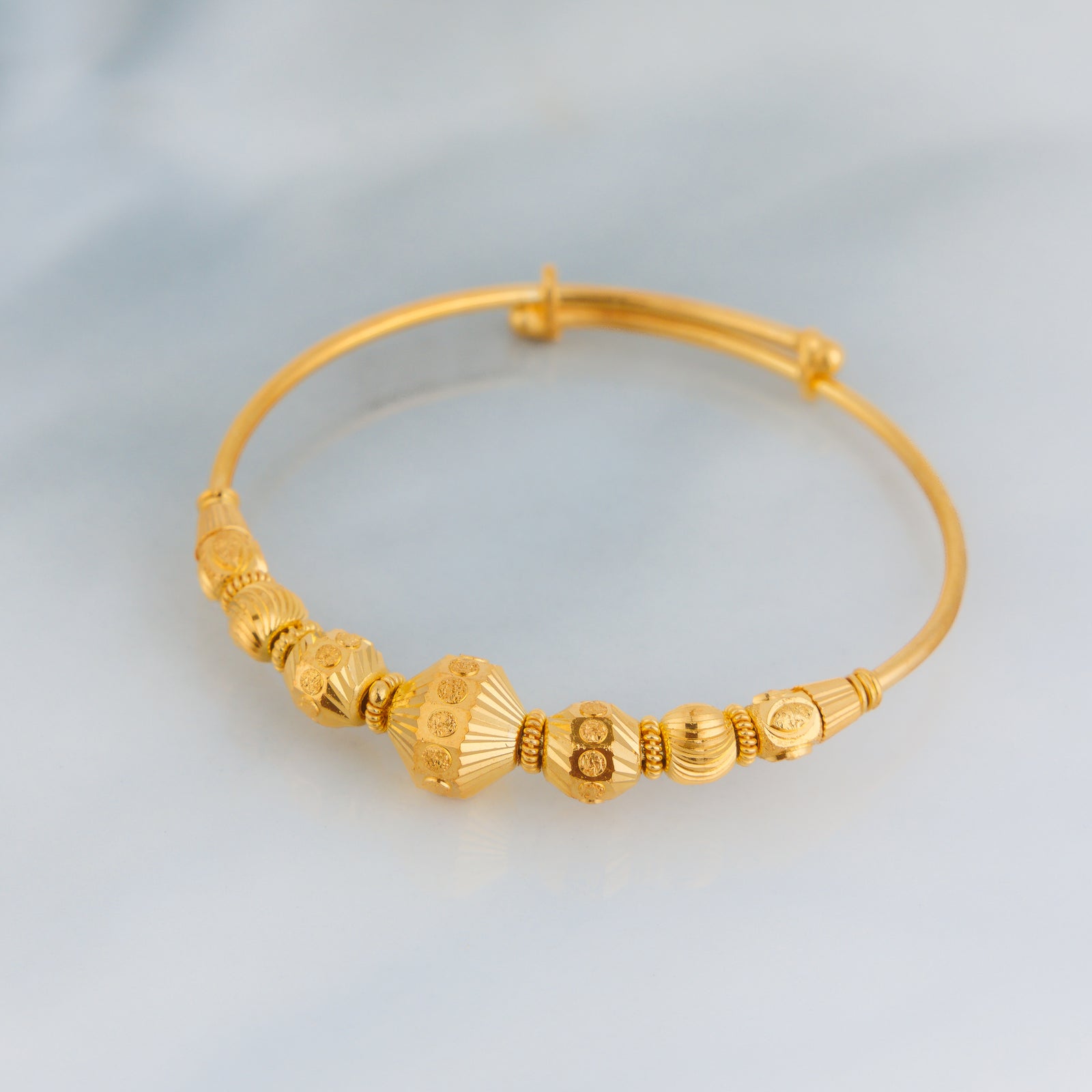 Beads Flex Kids Bangle (D36) - Silver 925 & Gold Plated