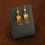 Kid's Square Earrings (D1) - Silver 925 & Gold Plated