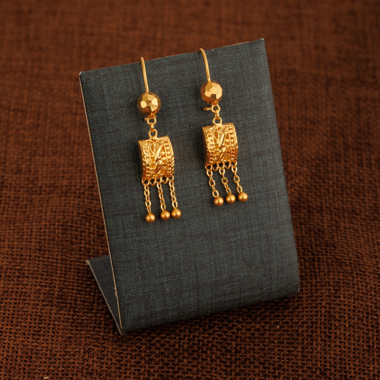 Kid's Square Earrings (D2) - Silver 925 & Gold Plated