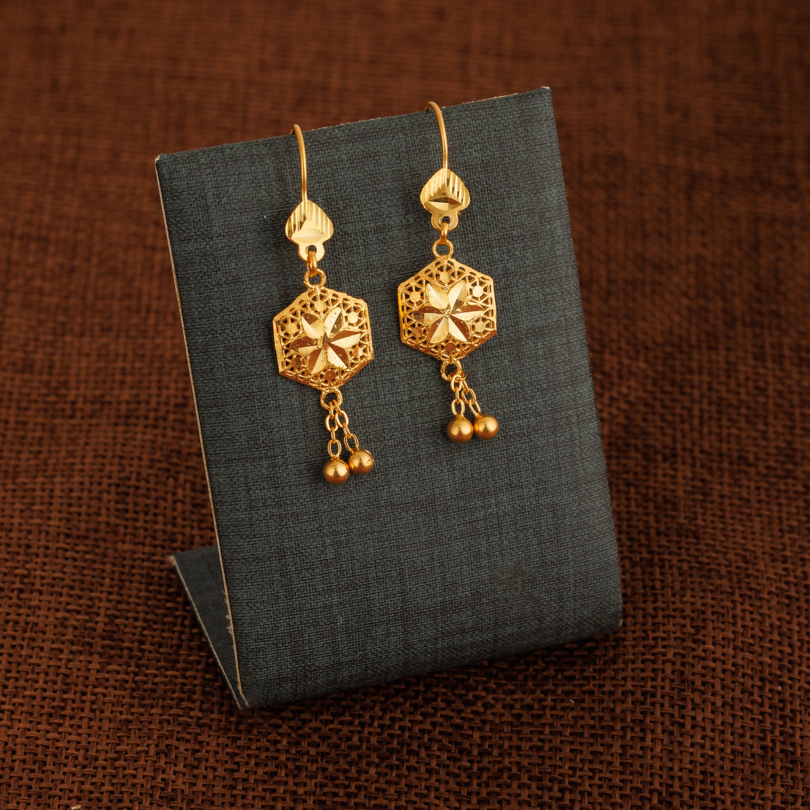Kid's Hexa Earrings (D2) - Silver 925 & Gold Plated