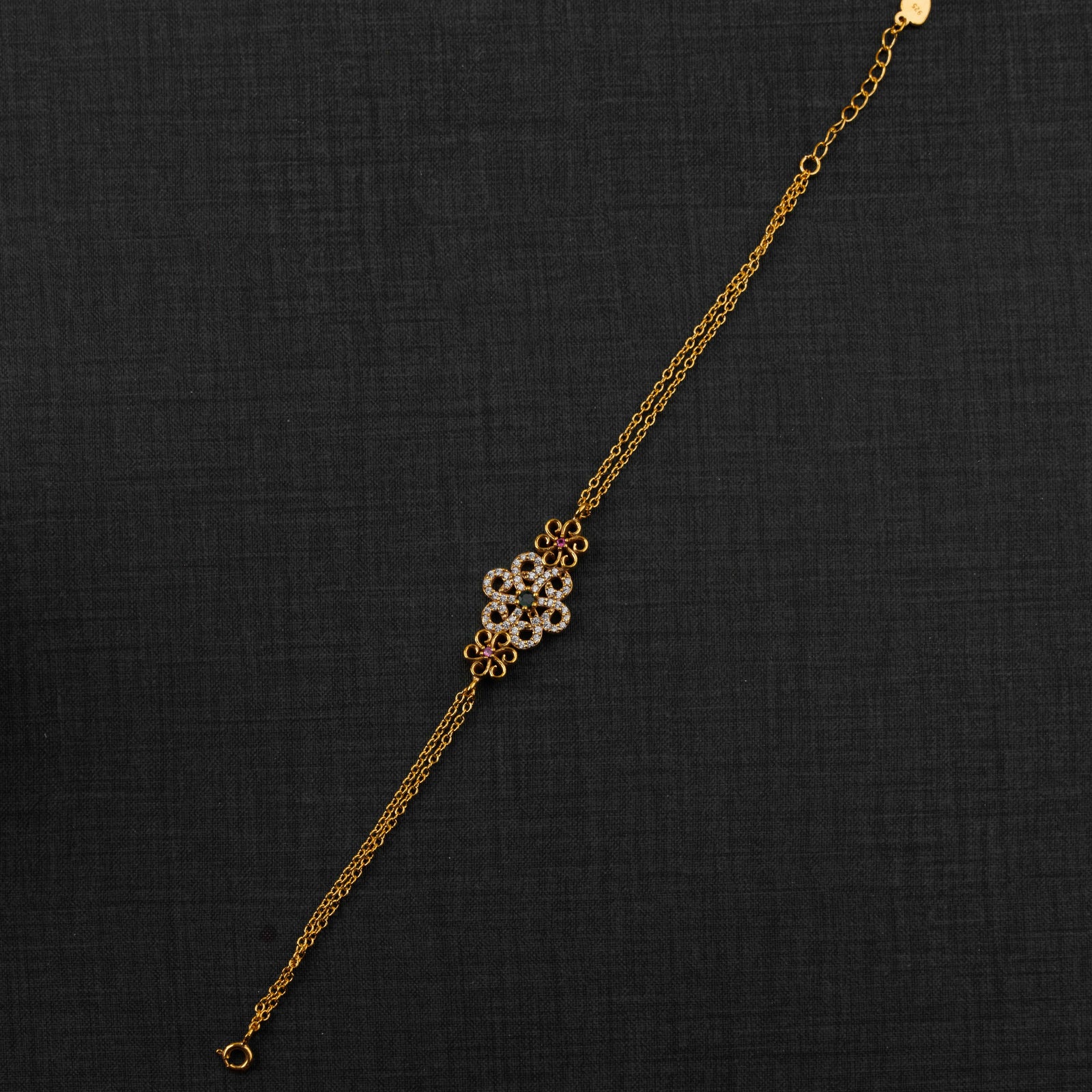 Zircon Bracelet (D13) - Silver 925 & Gold Plated