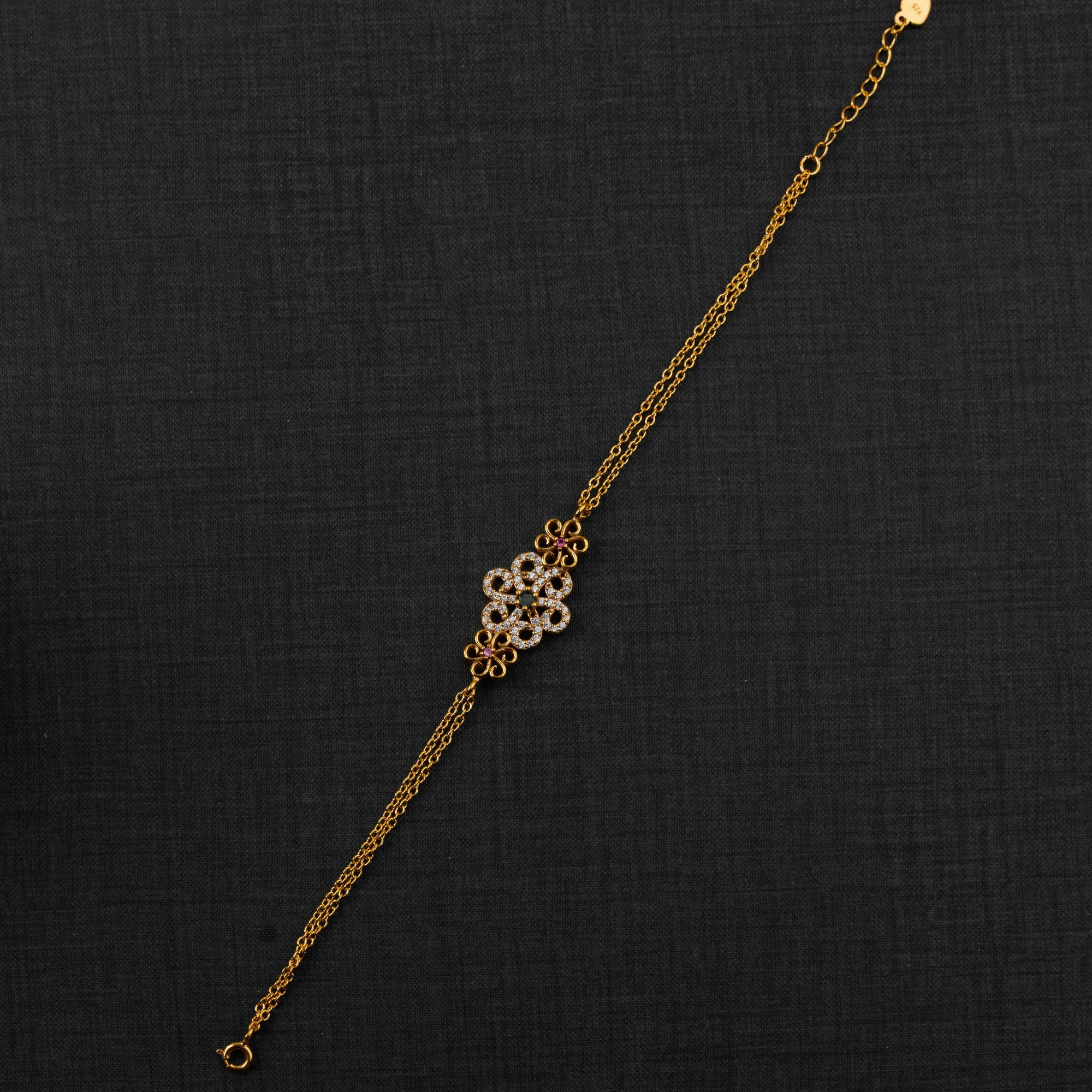 Zircon Bracelet (D13) - Silver 925 & Gold Plated