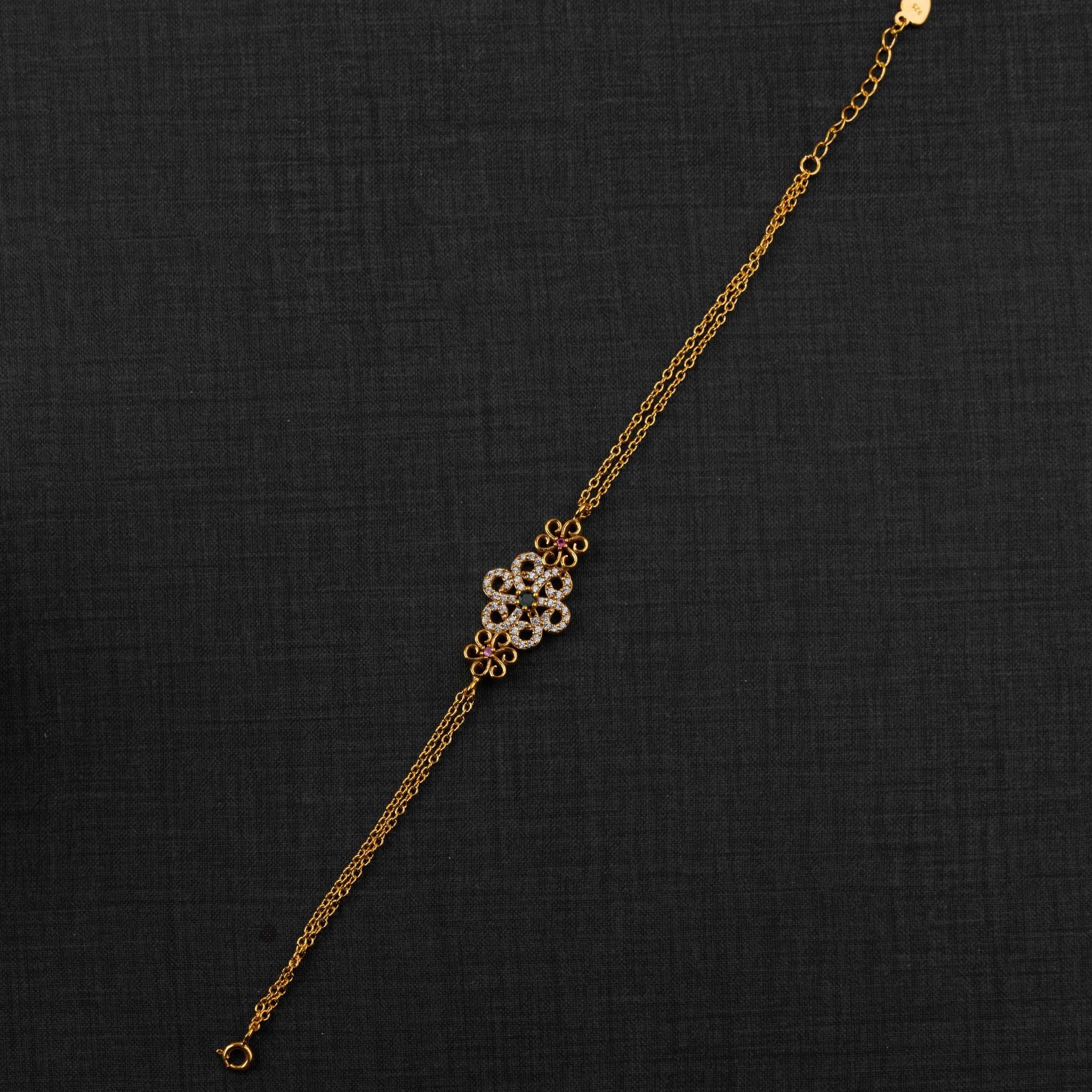 Zircon Bracelet (D13) - Silver 925 & Gold Plated