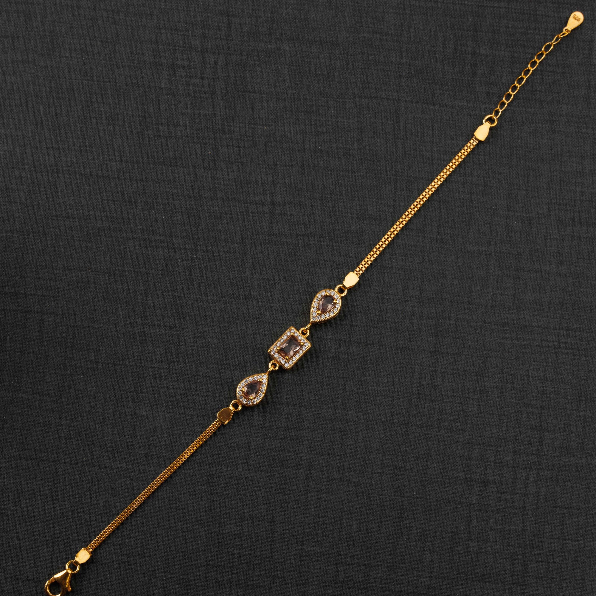 Zircon Bracelet (D23) - Silver 925 & Gold Plated