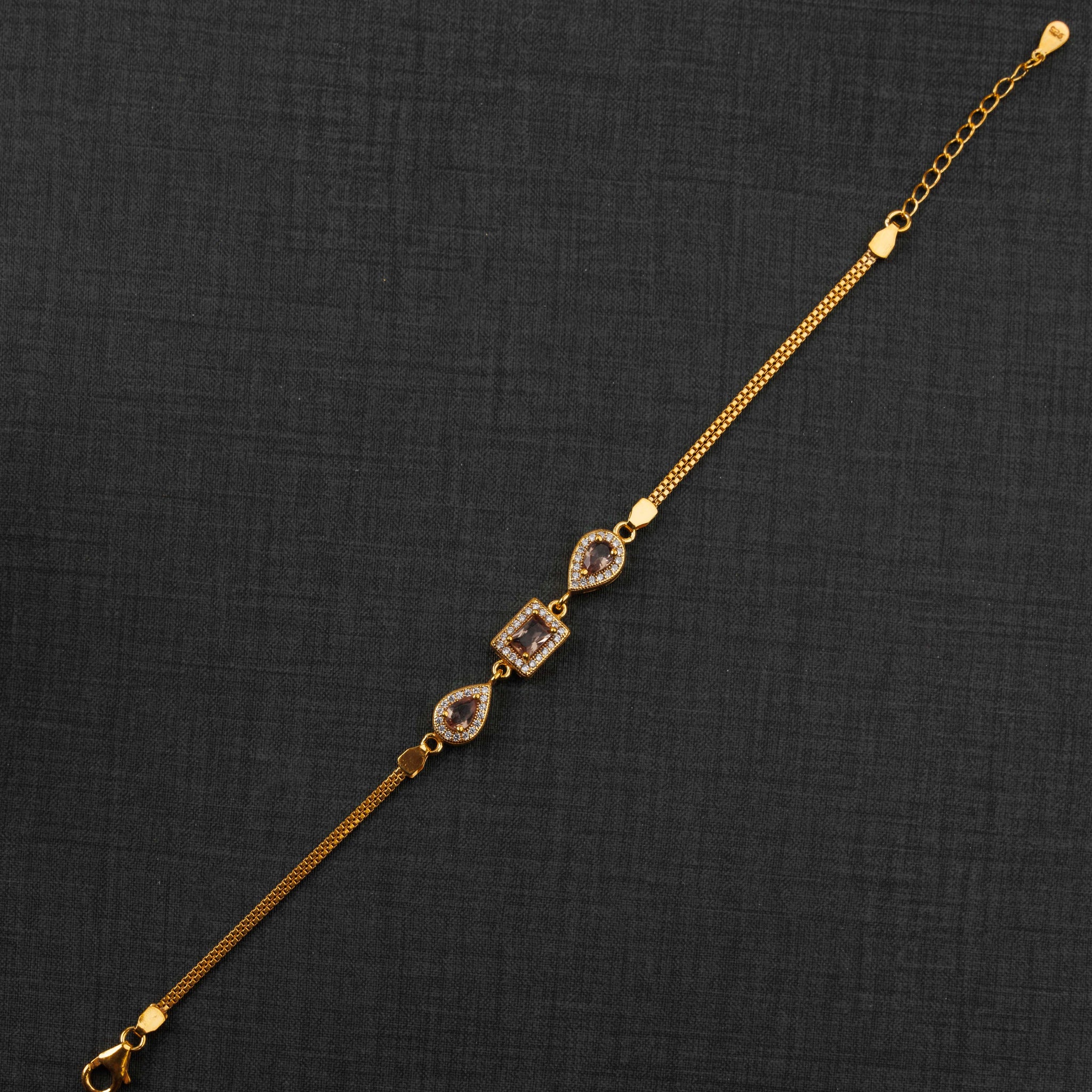 Zircon Bracelet (D23) - Silver 925 & Gold Plated