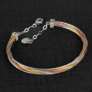 سوار الكفة متعدد الألوان (D22) - Silver 925 و Gold Plated
