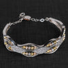 Multi Color Cuff Bracelet (D16) - Silver 925 & Gold Plated