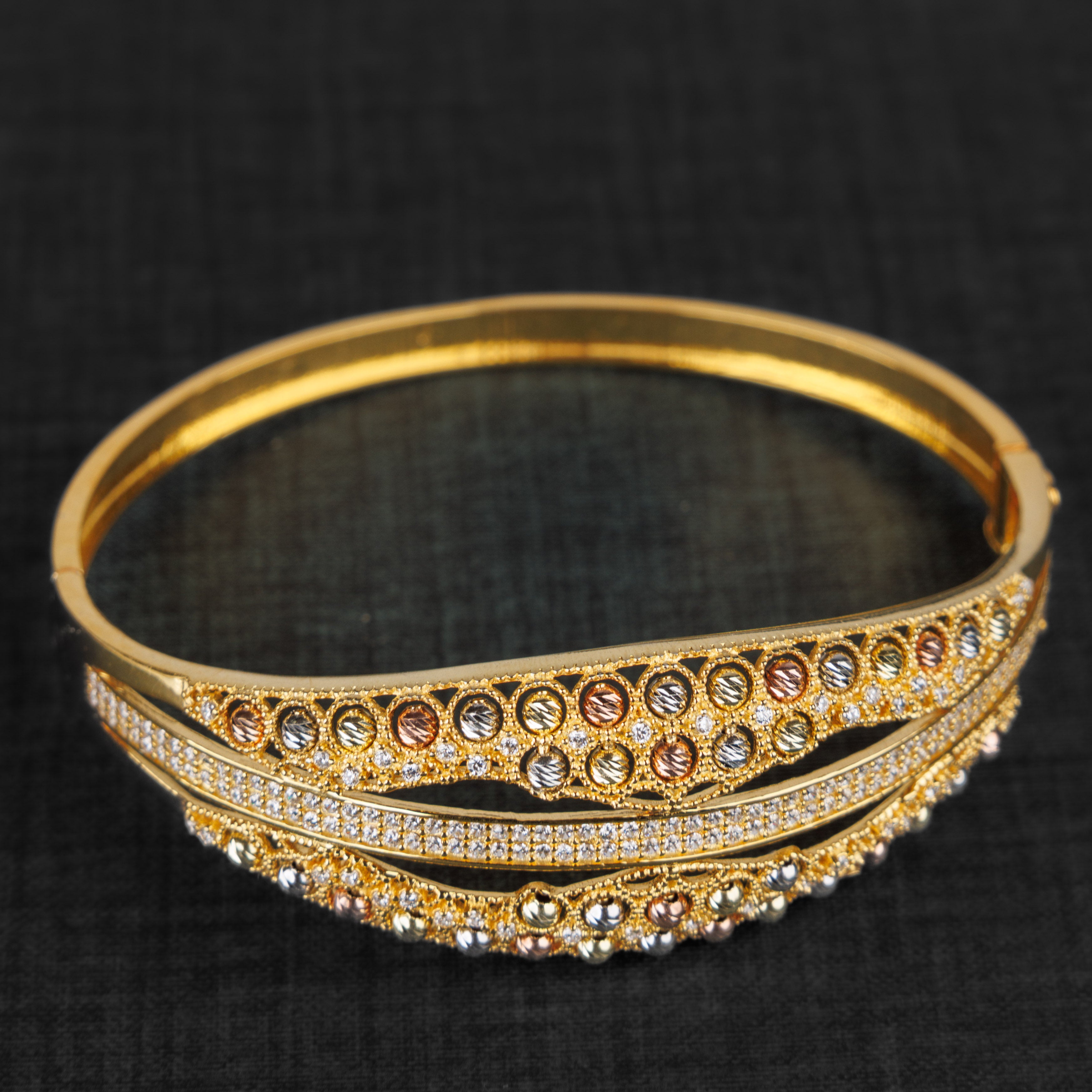 سوار الكفة متعدد الألوان (D12) - Silver 925 و Gold Plated