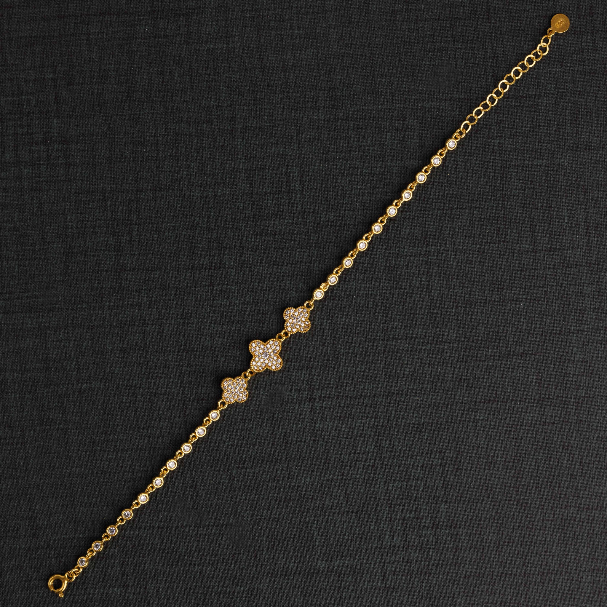 Zircon Bracelet (D11) - Silver 925 & Gold Plated