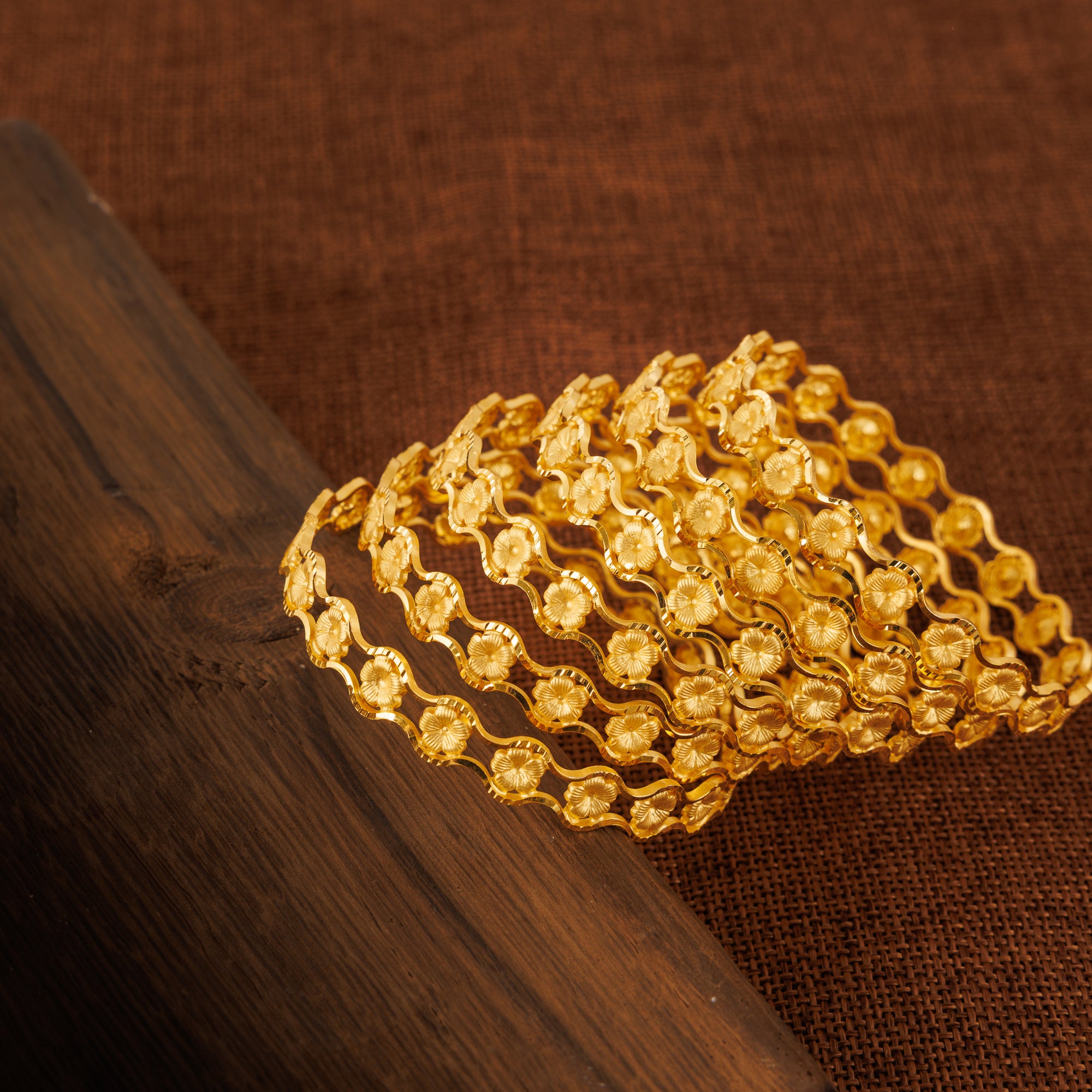 Adult's Bangles (D67-K) - Silver 925 & Gold Plated