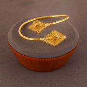 Traditional Free Size  Kara (D1)  - Silver 925 & Gold Plated