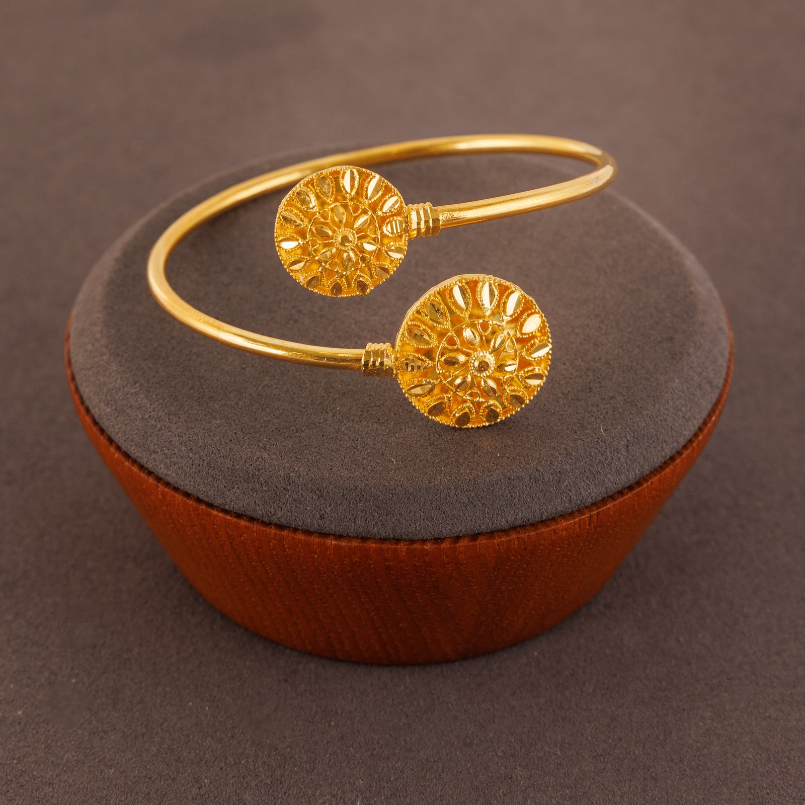 Traditional Free Size  Kara (D6)  - Silver 925 & Gold Plated