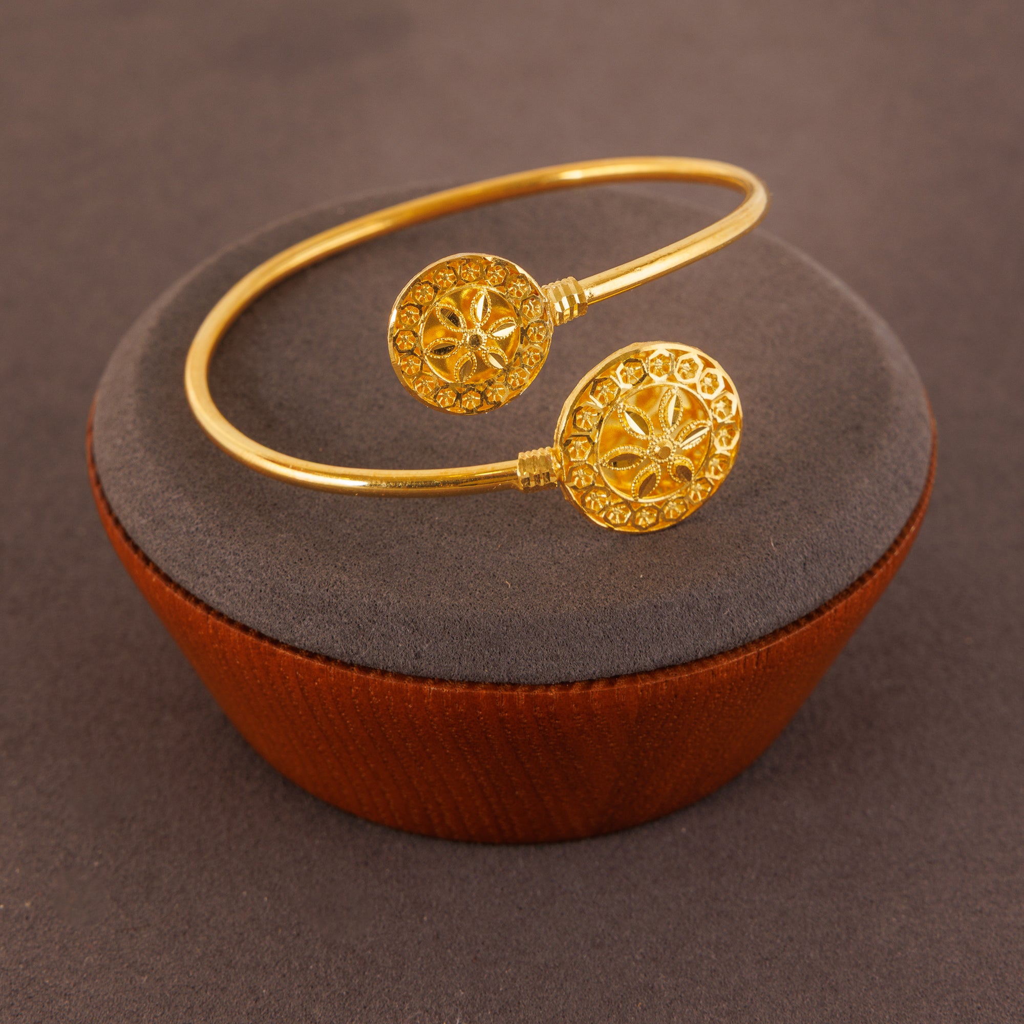 Traditional Free Size  Kara (D4)  - Silver 925 & Gold Plated