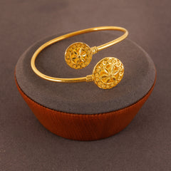 Traditional Free Size Kada Bangle 4 - 925 Silver & 24K Gold Plated