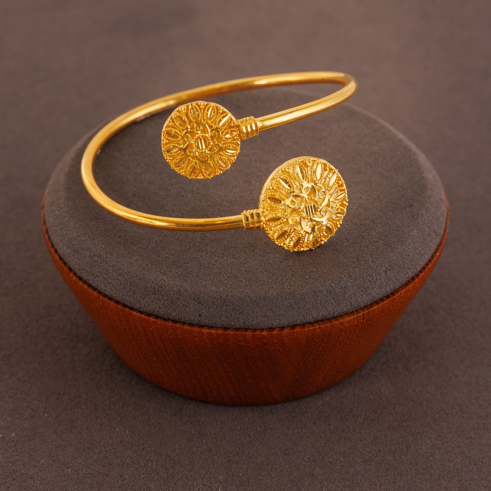 Traditional Free Size  Kara (D3)  - Silver 925 & Gold Plated