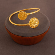 Traditional Free Size  Kara Bangle (D3) - 925 Silver & 24K Gold Plated