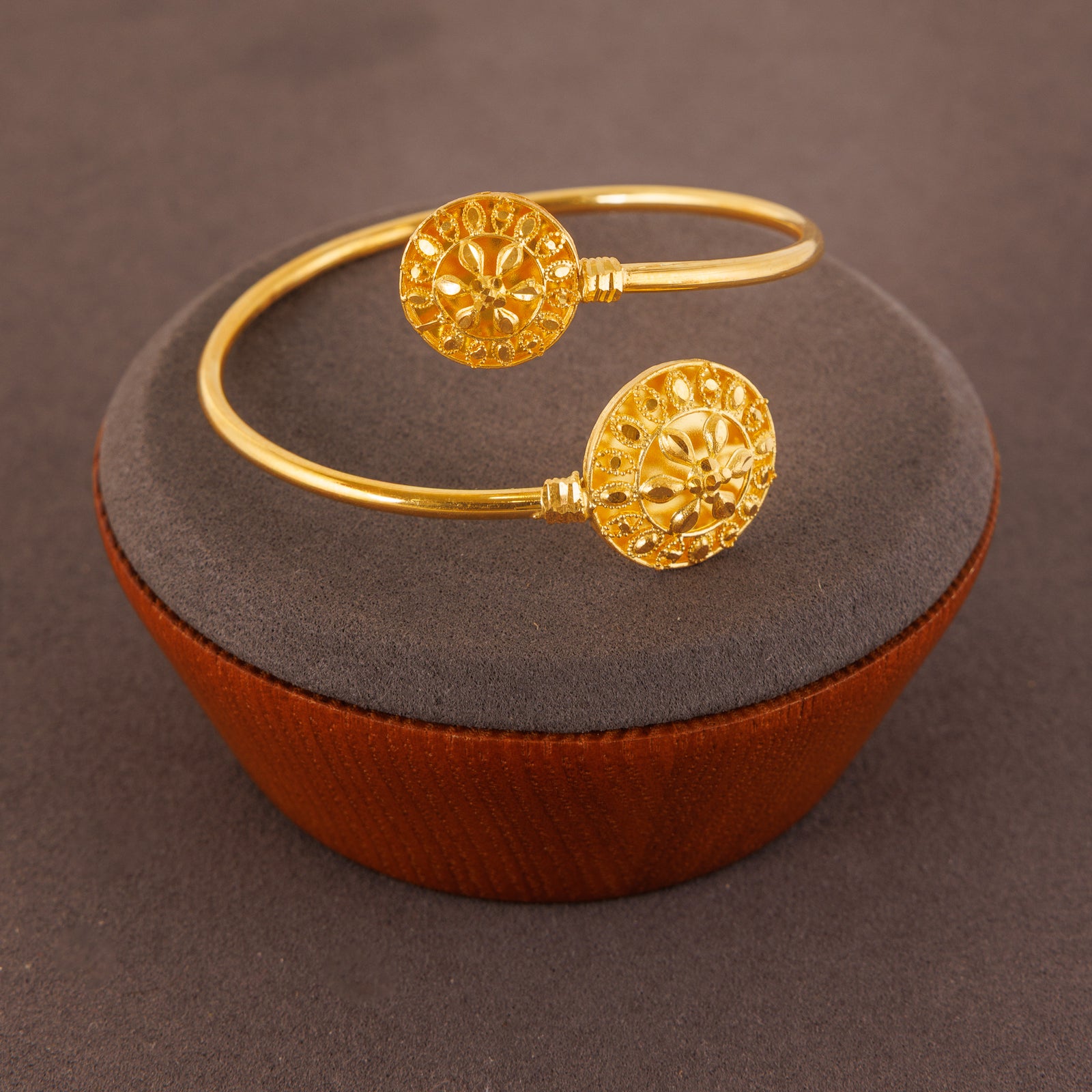 Traditional Free Size  Kara (D5)  - Silver 925 & Gold Plated