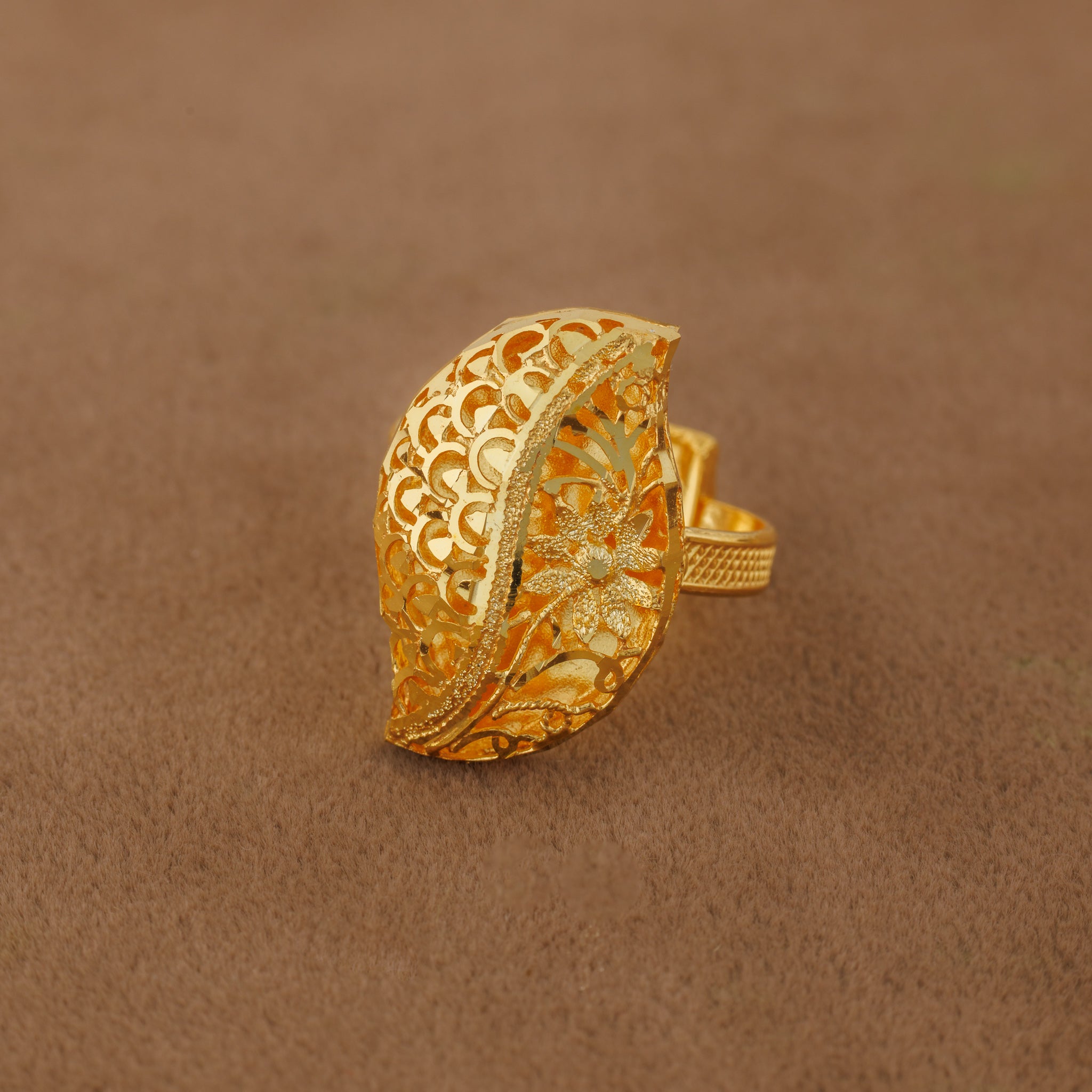 الخاتم التقليدي (D72) - Silver 925 و Gold Plated